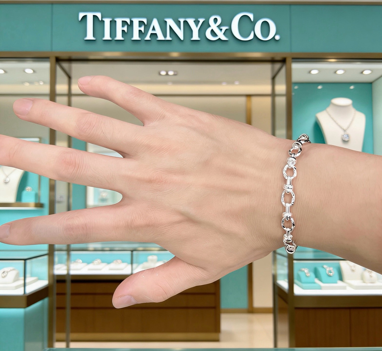 蒂芙尼手链🩵 TIFFNY&CO. 专柜精工银版本手链   明星同款 复古做旧风 原版复刻 纯手工打造 