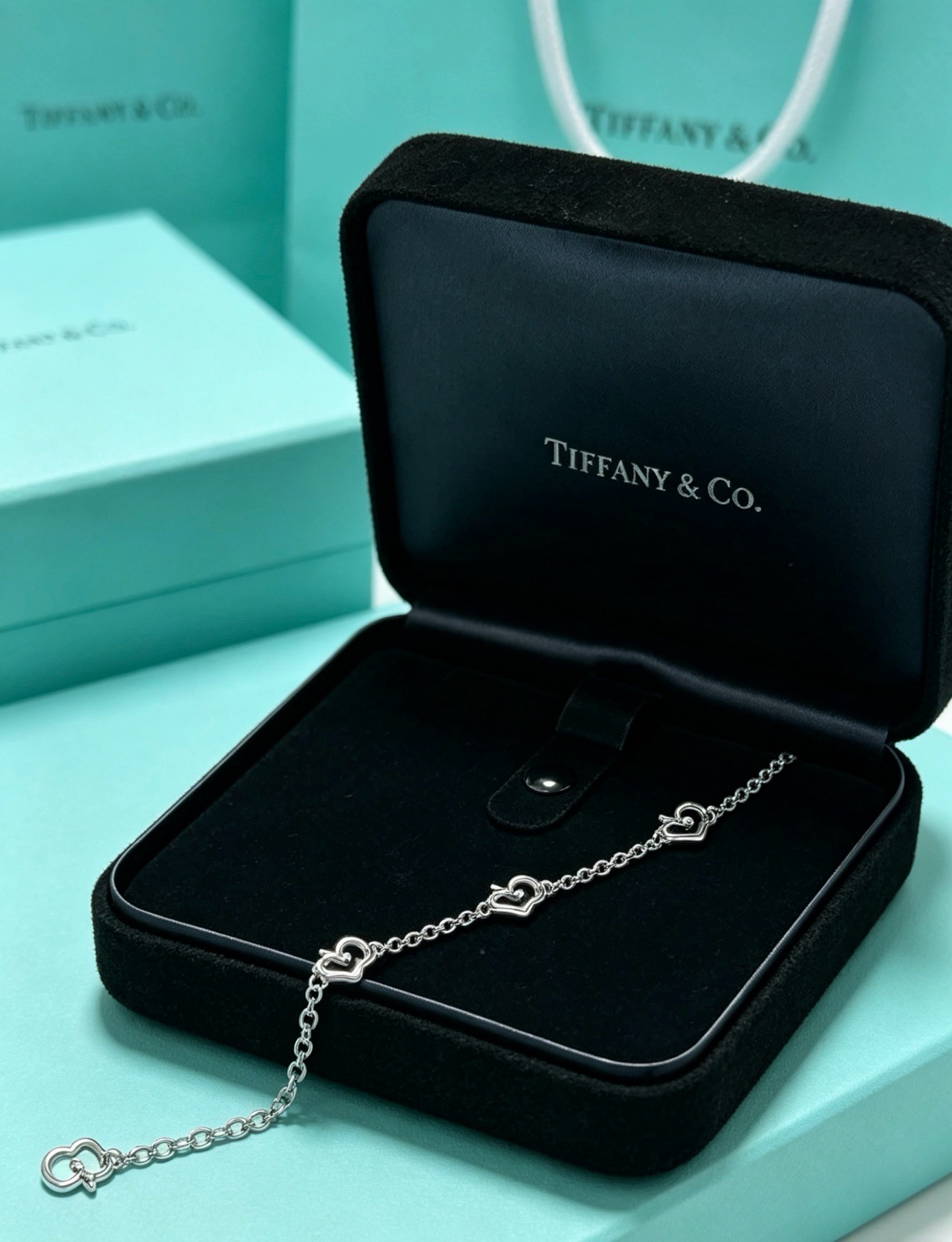 蒂芙尼🩵 TIFFNY&CO. 专柜精工银版本手链   明星同款 复古做旧风 原版复刻 纯手工打造 ～正