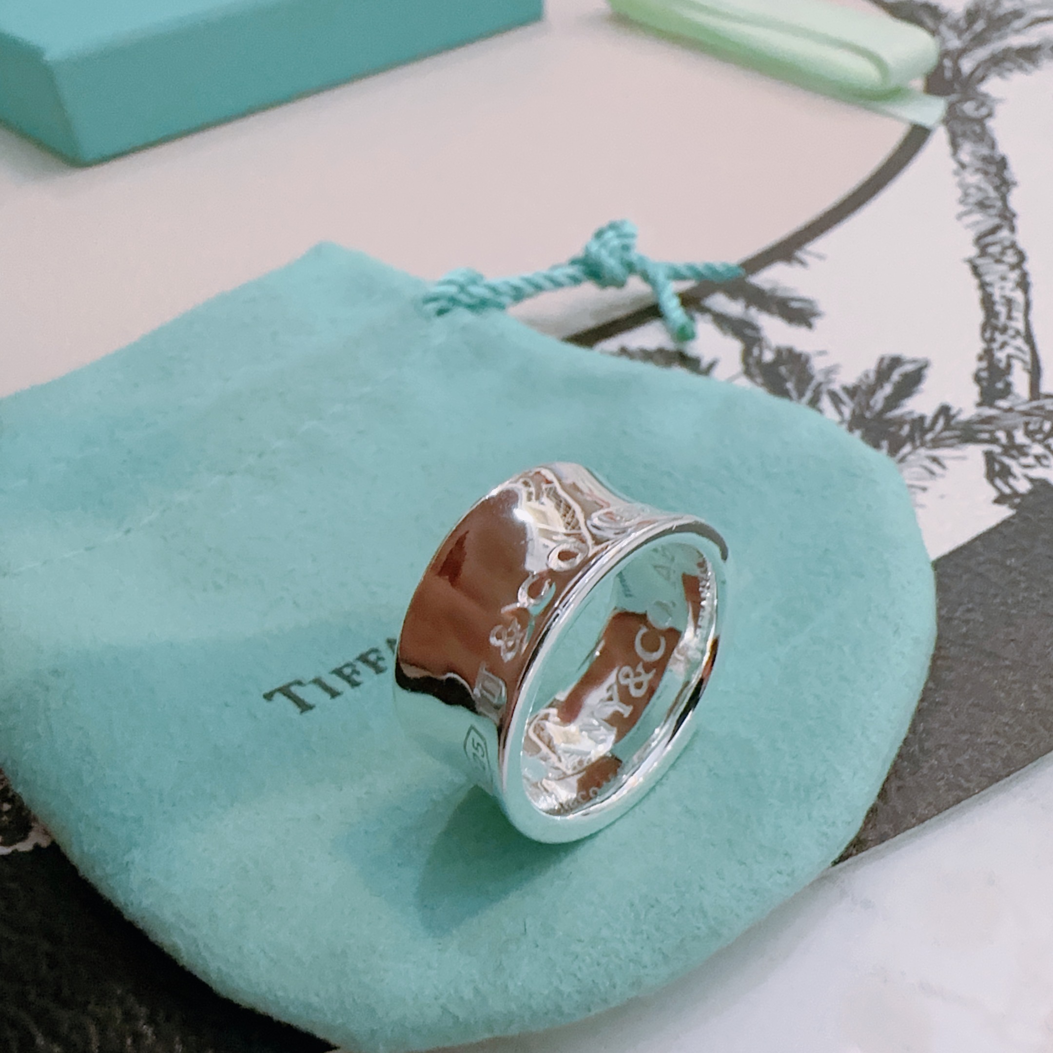 Tiffany Co 1837 ring sterling silver US 7
