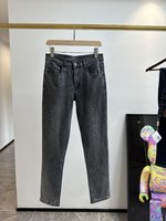 Buy best quality Replica
 Loewe Clothing Jeans Blue Grey Platinum White Embroidery Men Denim Spring/Summer Collection Vintage Casual
