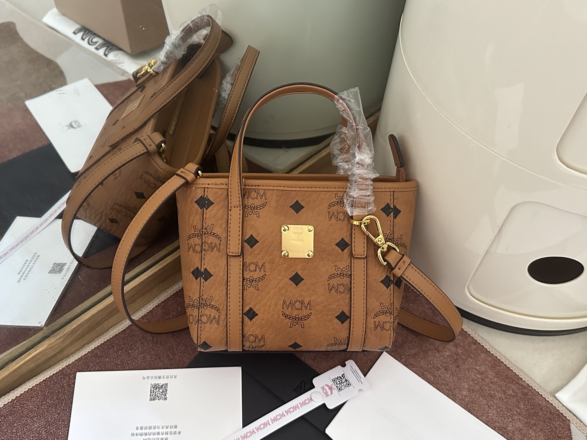 超迷你Toni VisetosトップラZIPショッピングバッグ