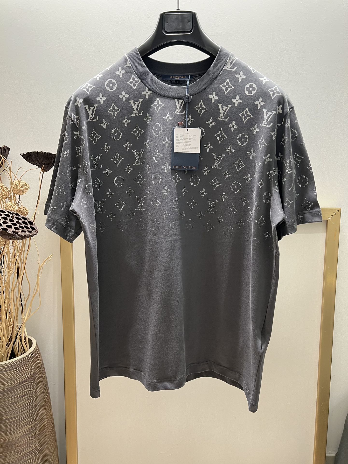 Louis Vuitton Fake
 Clothing T-Shirt Grey Unisex Cotton Knitting Fall/Winter Collection Casual