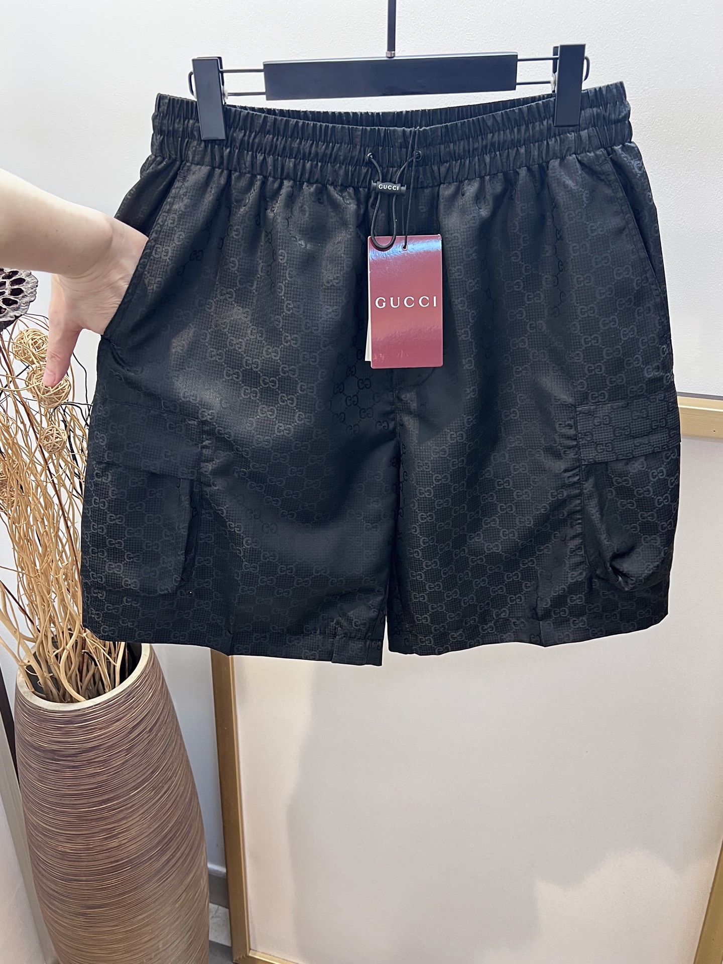 Gucci Men's Double G Jacquard Drawstring Elastic Waist Cargo Pocket Shorts 2 i1747068576217 7551 0 1