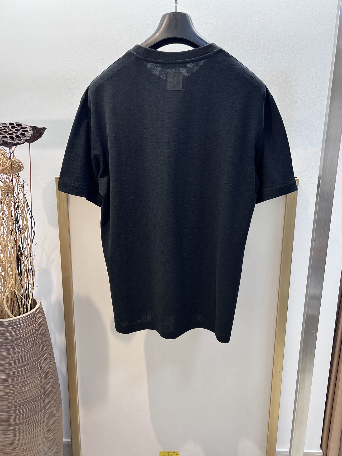Louis Vuitton 2025FW Black Cotton Jacquard T-Shirt Beaded Hot Drill Short Sleeve 7 i1750749777399 734 0 6