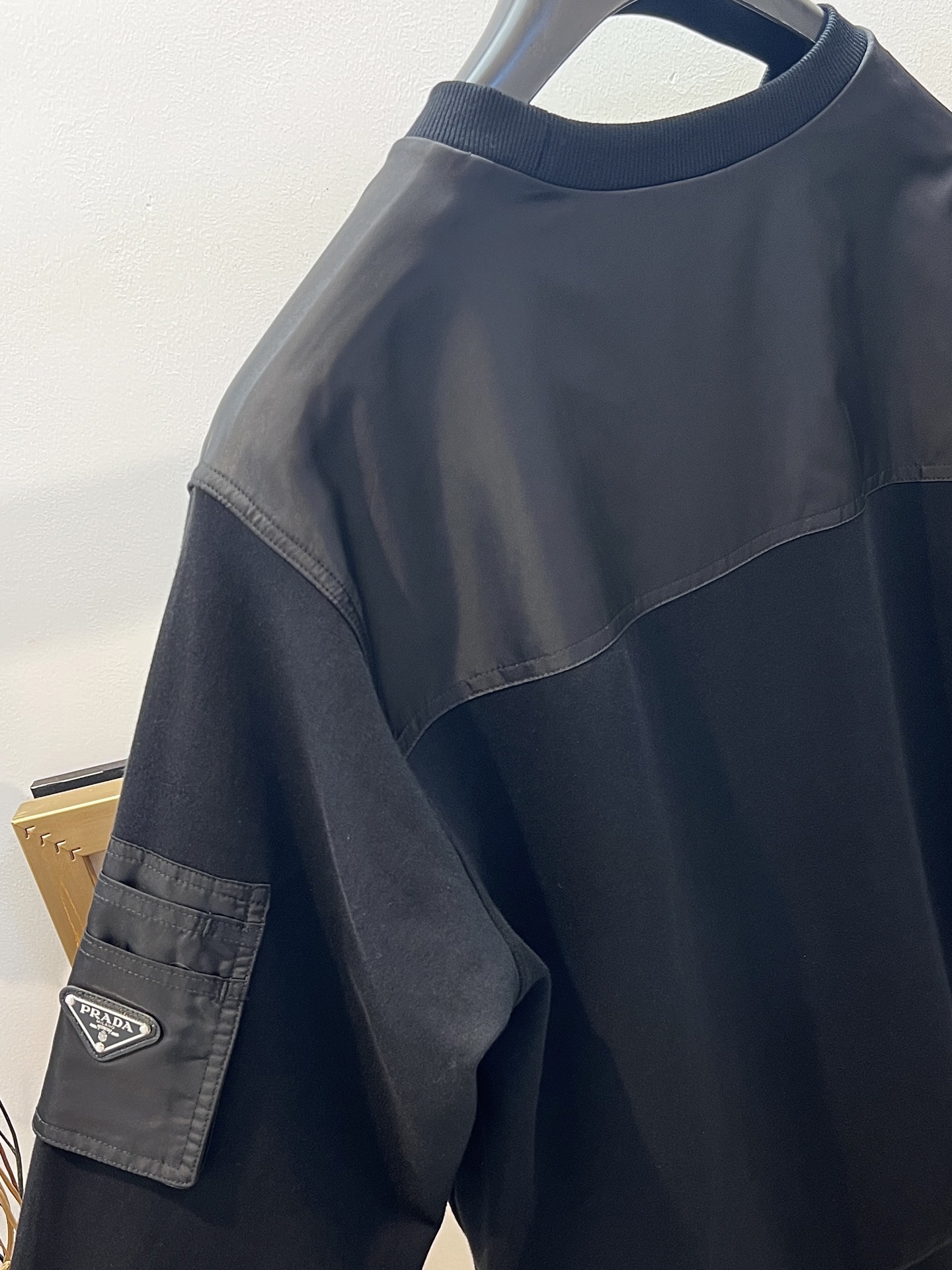 Prada Long Sleeve Sweatshirt - Black, Stylish Streetwear with Pocket Detail 7 i1754943288229 4268 0 5