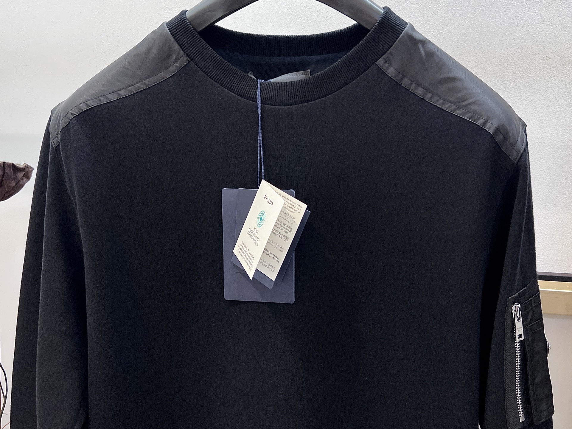 Prada Long Sleeve Sweatshirt - Black, Stylish Streetwear with Pocket Detail 5 i1754943289491 303 0 3