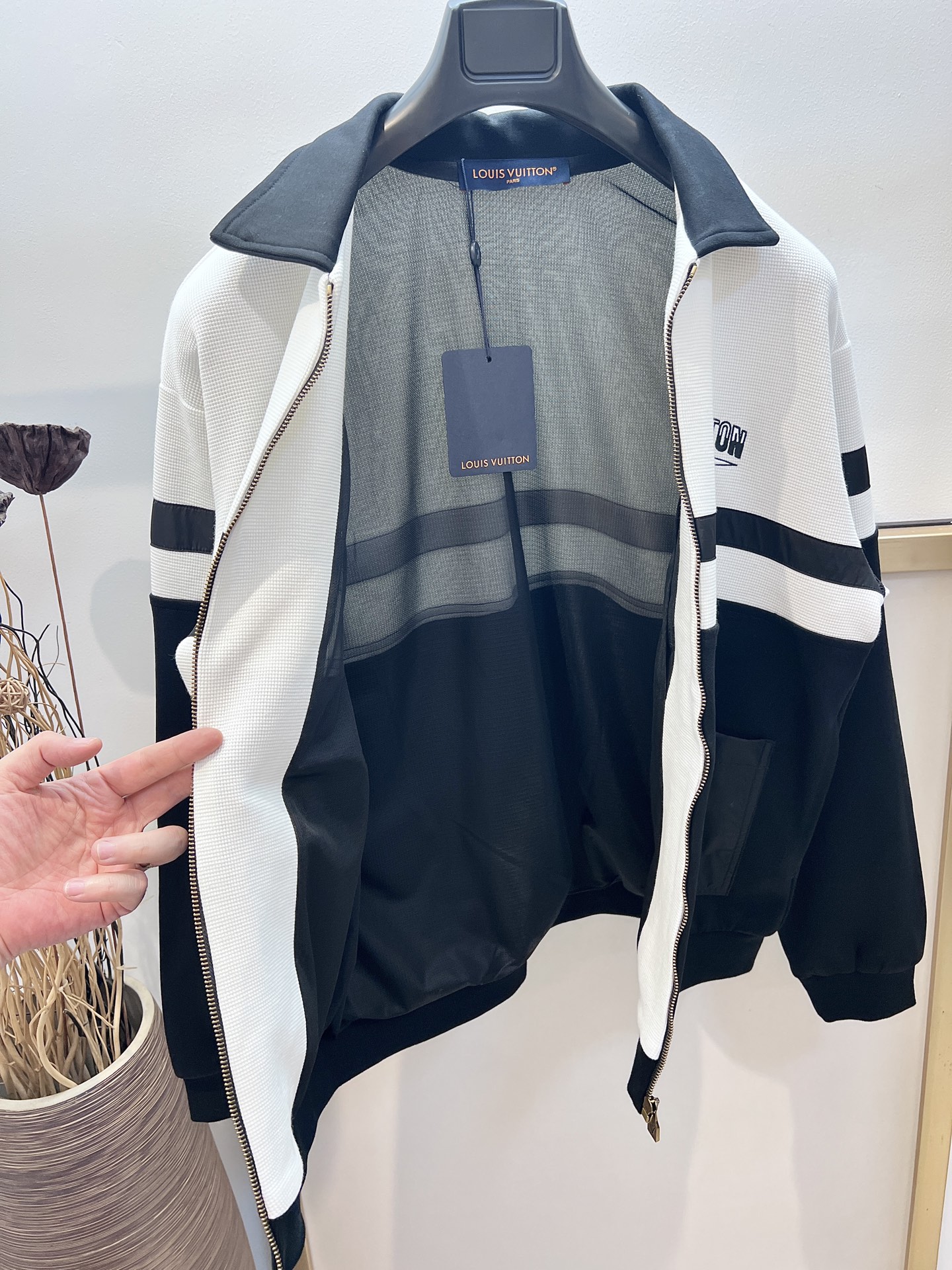 Louis Vuitton Men's Black and White Track Jacket, Full Zip, Long Sleeve 6 i1755028445944 2418 0 5