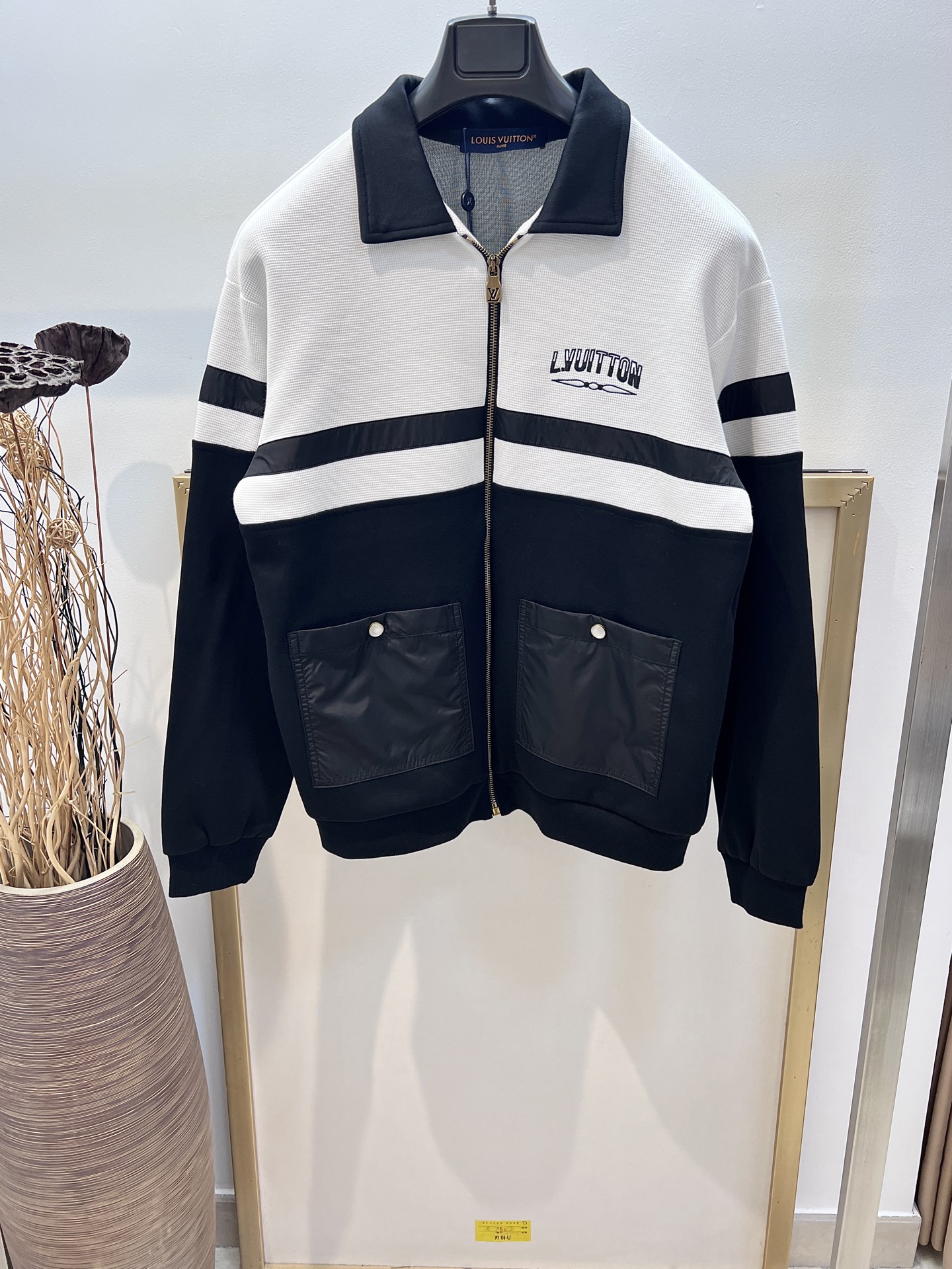 Louis Vuitton Men's Black and White Track Jacket, Full Zip, Long Sleeve 1 i1755028446019 8662 0 0