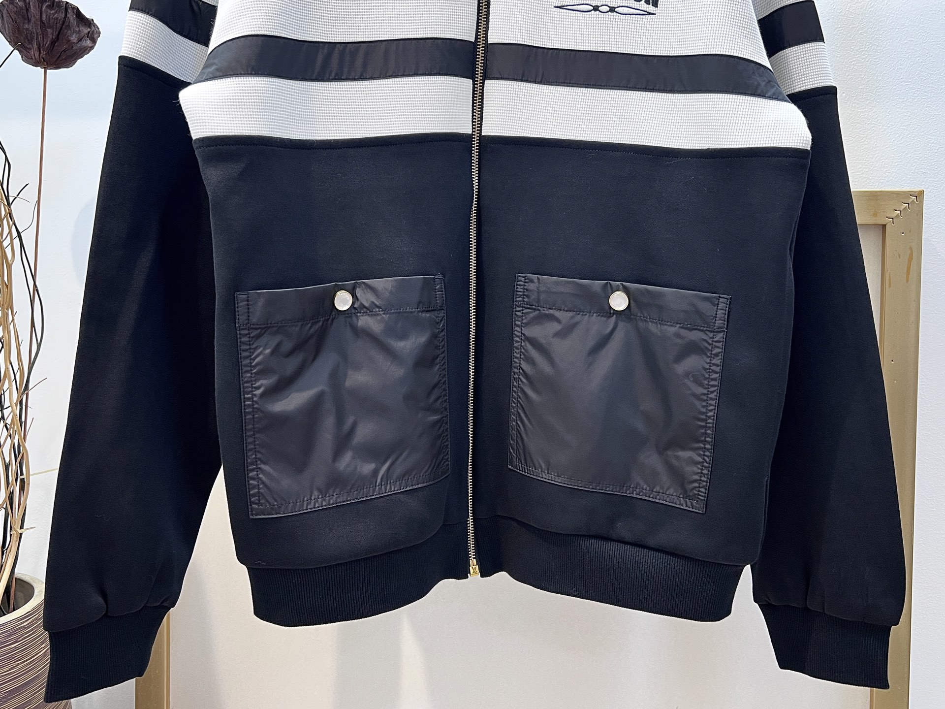 Louis Vuitton Men's Black and White Track Jacket, Full Zip, Long Sleeve 4 i1755028447367 5345 0 3