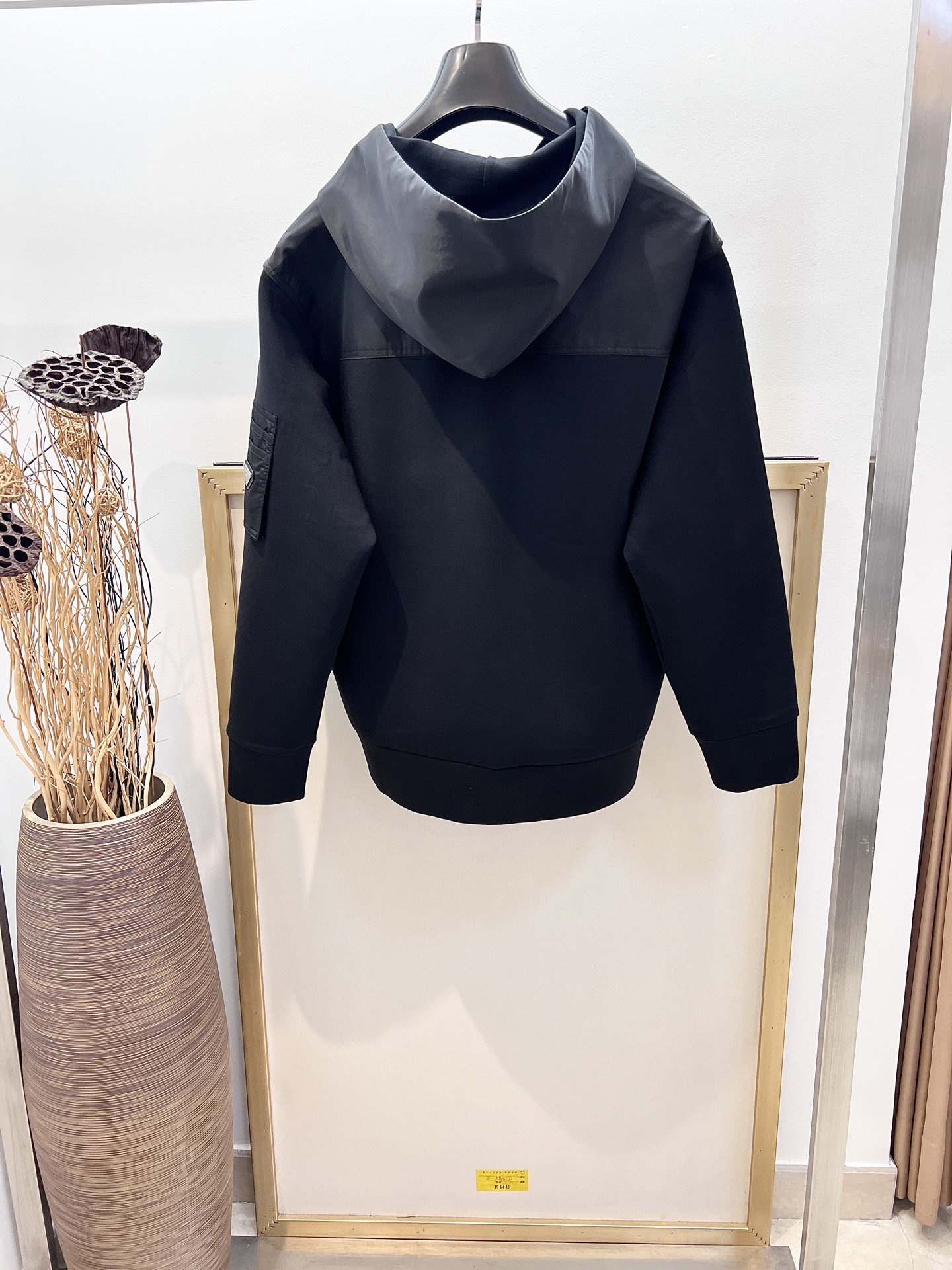 Prada Black Cotton Blend Hoodie With Leather Details - Casual & Stylish 8 i1757135287838 1206 0 6