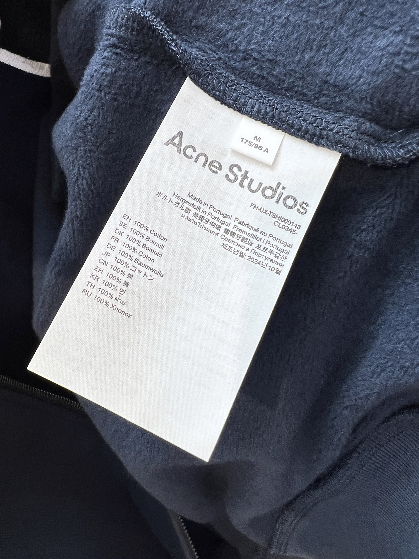 Acne Studios Blue Cotton Full-Zip Jacket | Stand Collar | Long Sleeve 8 i1757309254446 9643 0 7