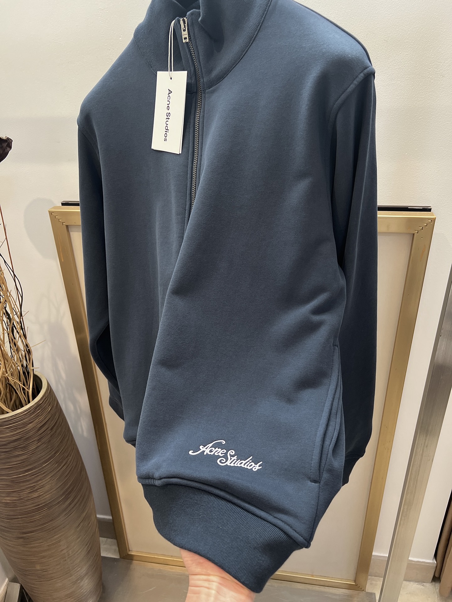 Acne Studios Blue Cotton Full-Zip Jacket | Stand Collar | Long Sleeve 5 i1757309254551 3402 0 4