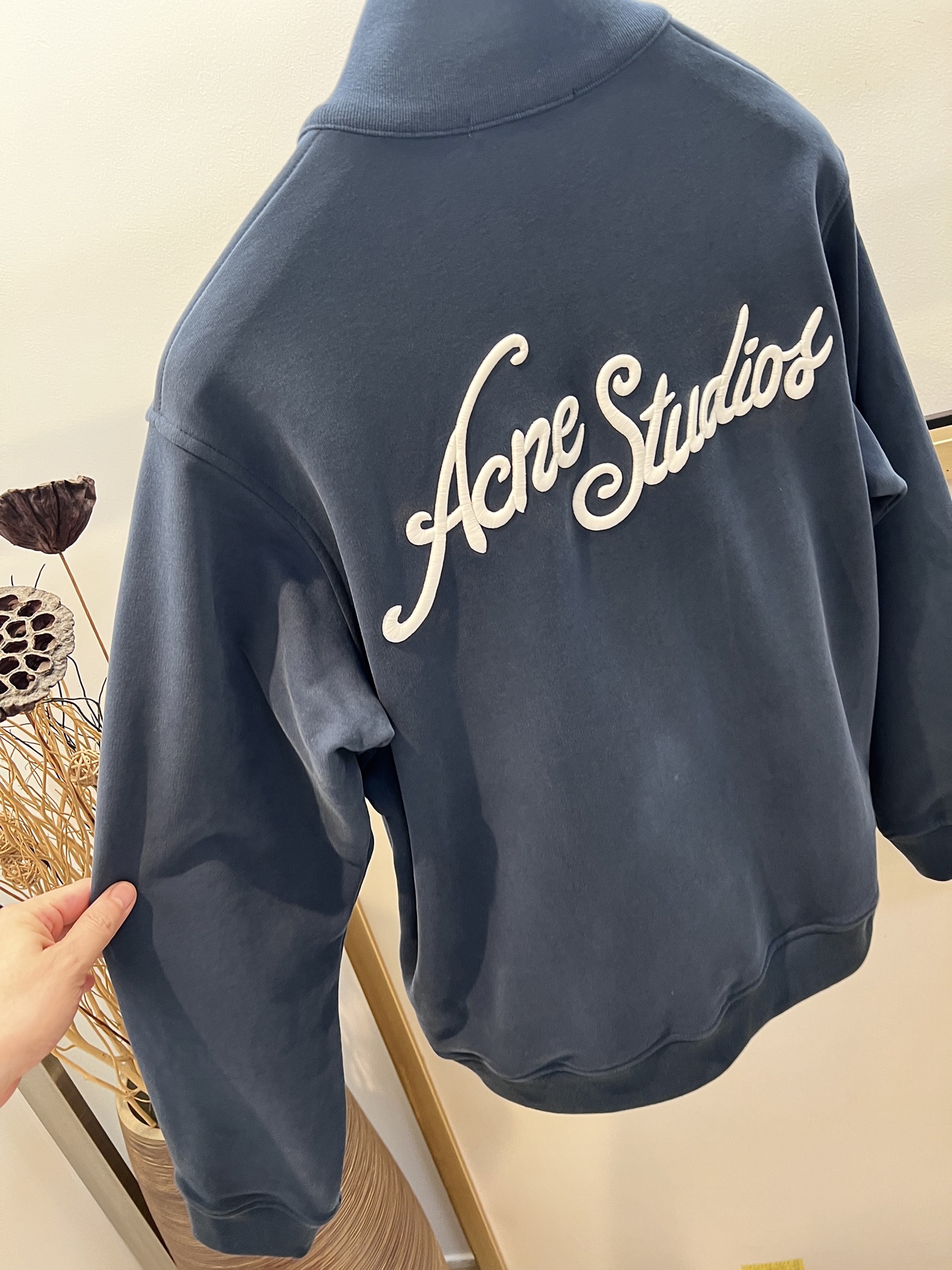 Acne Studios Blue Cotton Full-Zip Jacket | Stand Collar | Long Sleeve 6 i1757309256097 4119 0 5