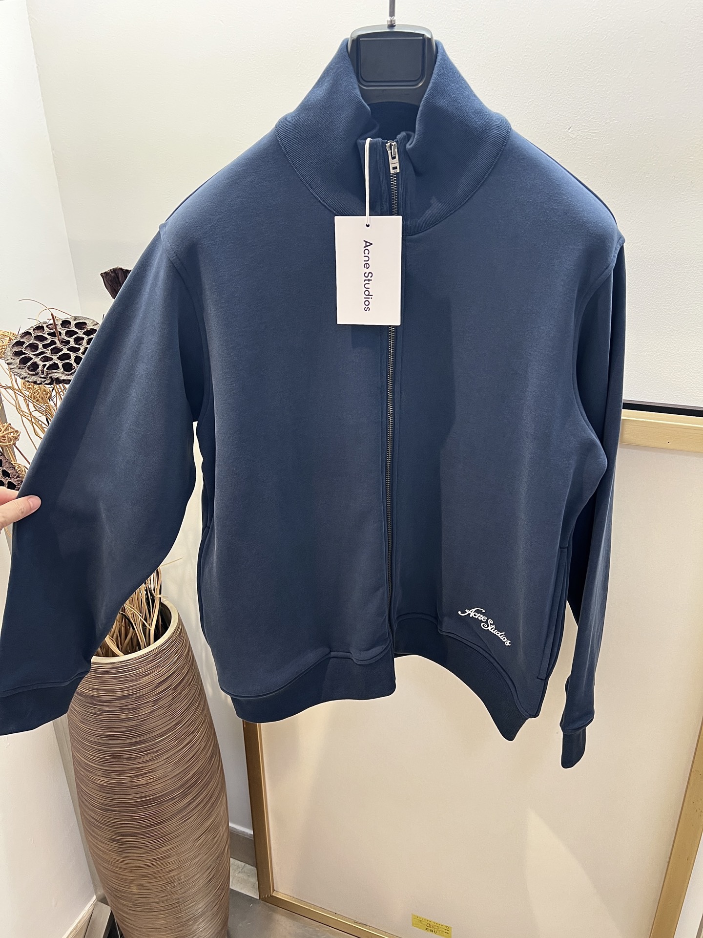 Acne Studios Blue Cotton Full-Zip Jacket | Stand Collar | Long Sleeve 3 i1757309256106 5127 0 2