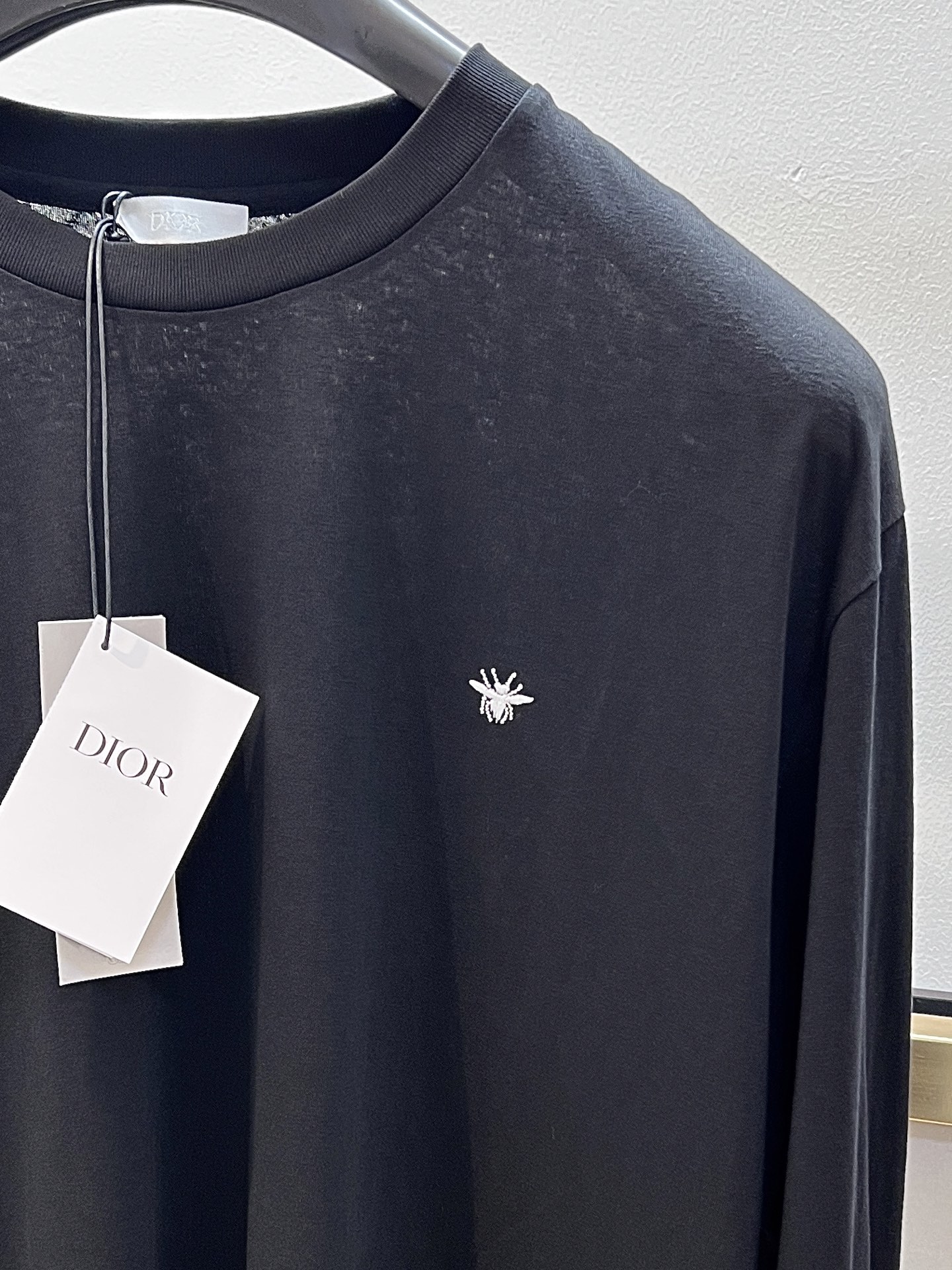 Dior Logo Embroidered Black Long Sleeve Crew Neck T-Shirt for Women 5 i1758049215213 7418 0 3