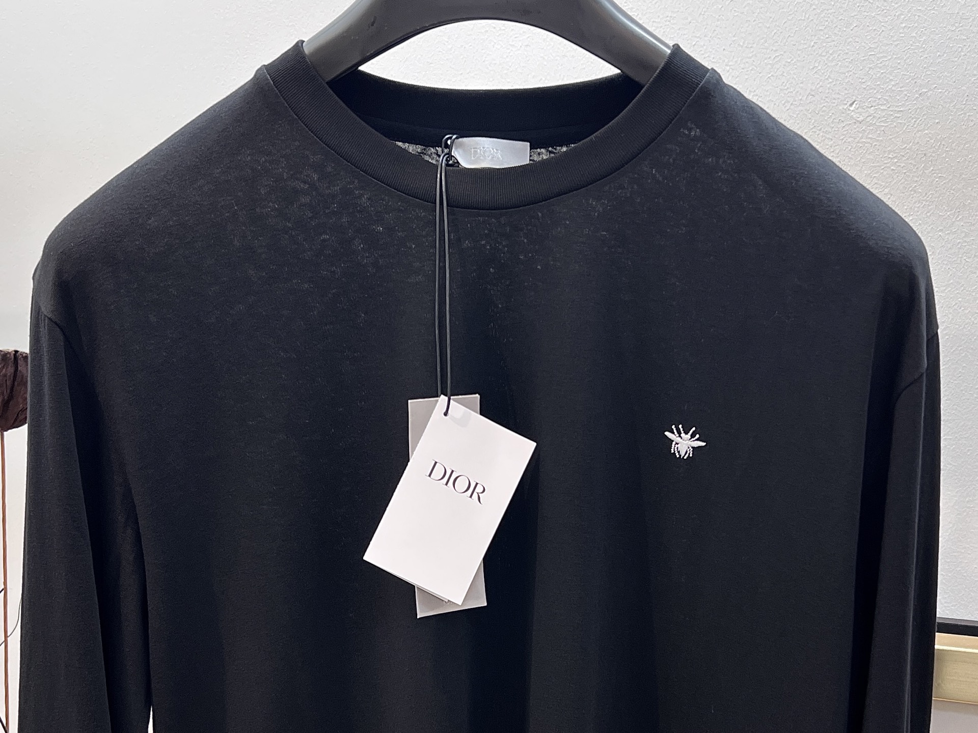 Dior Logo Embroidered Black Long Sleeve Crew Neck T-Shirt for Women 4 i1758049215214 8836 0 2