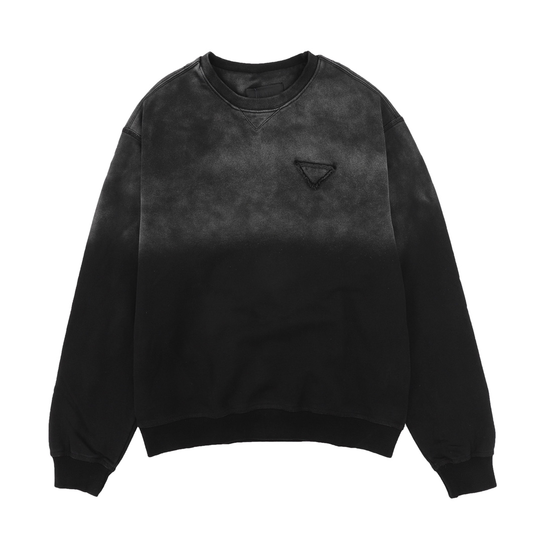 💰150 Prada/普拉达 渐变水洗三角标圆领卫衣 size:S-L