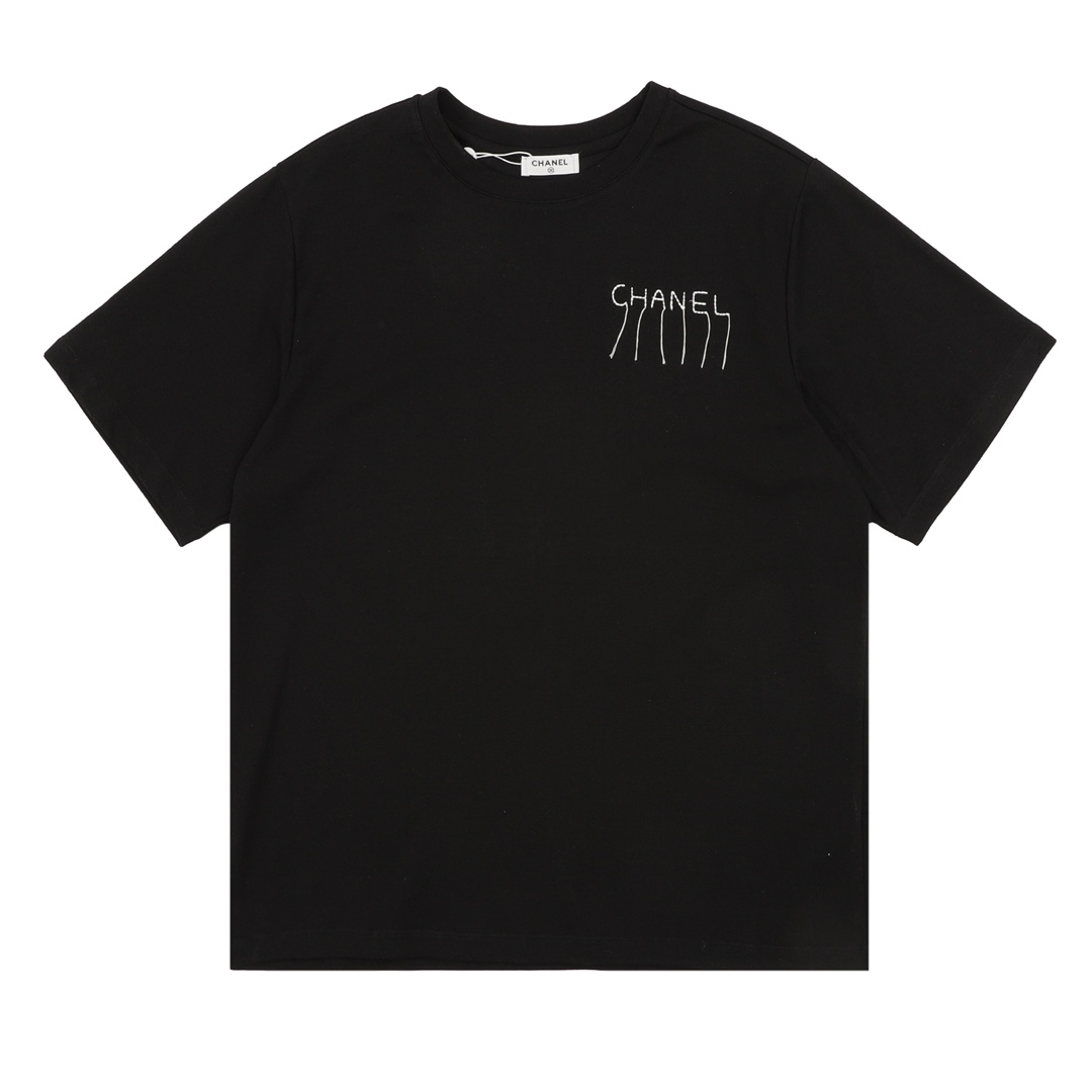 💰80 CHANEL /香奈儿 小香字母LOGO短袖T恤 size:S-L