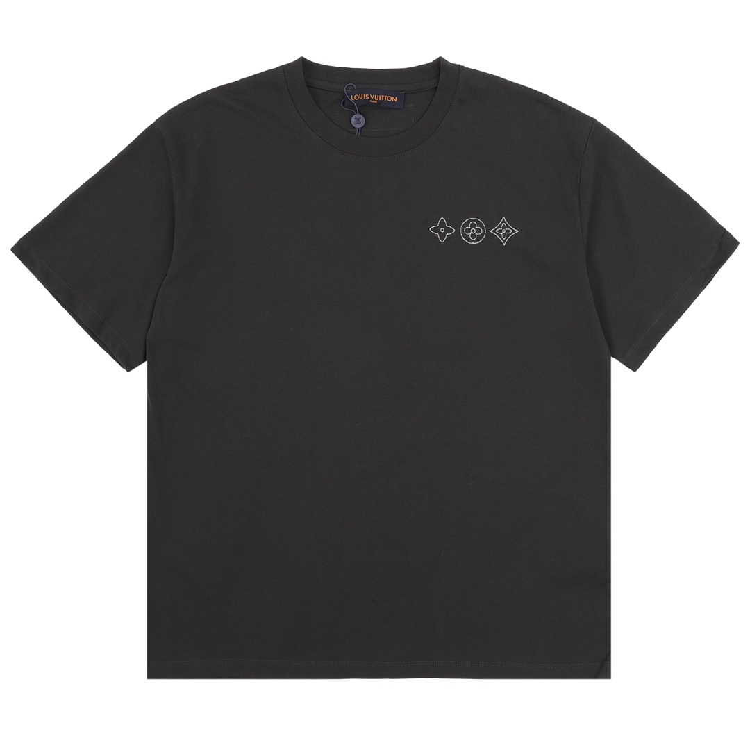 Louis Vuitton Clothing T-Shirt Embroidery Short Sleeve