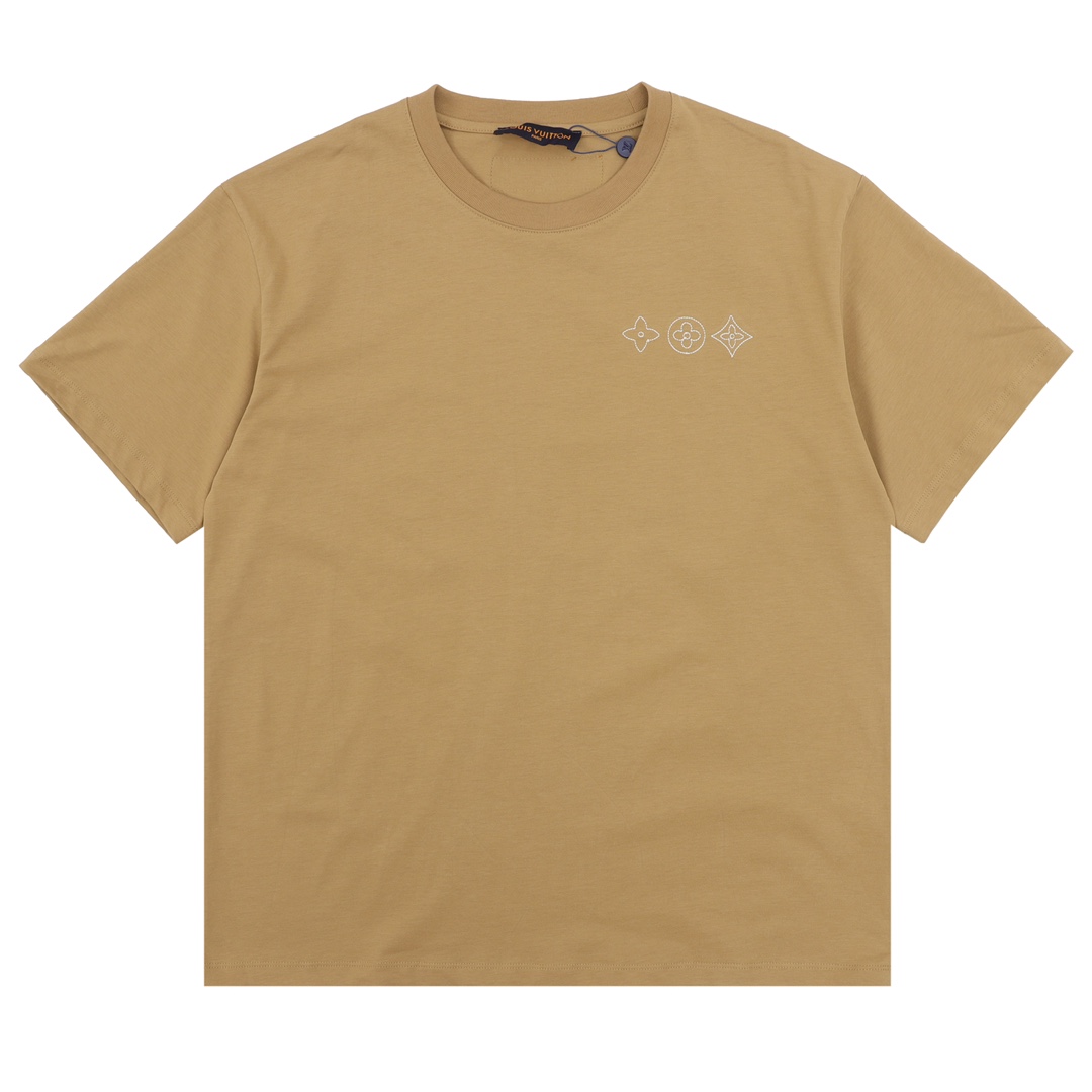 Louis Vuitton Clothing T-Shirt Embroidery Short Sleeve