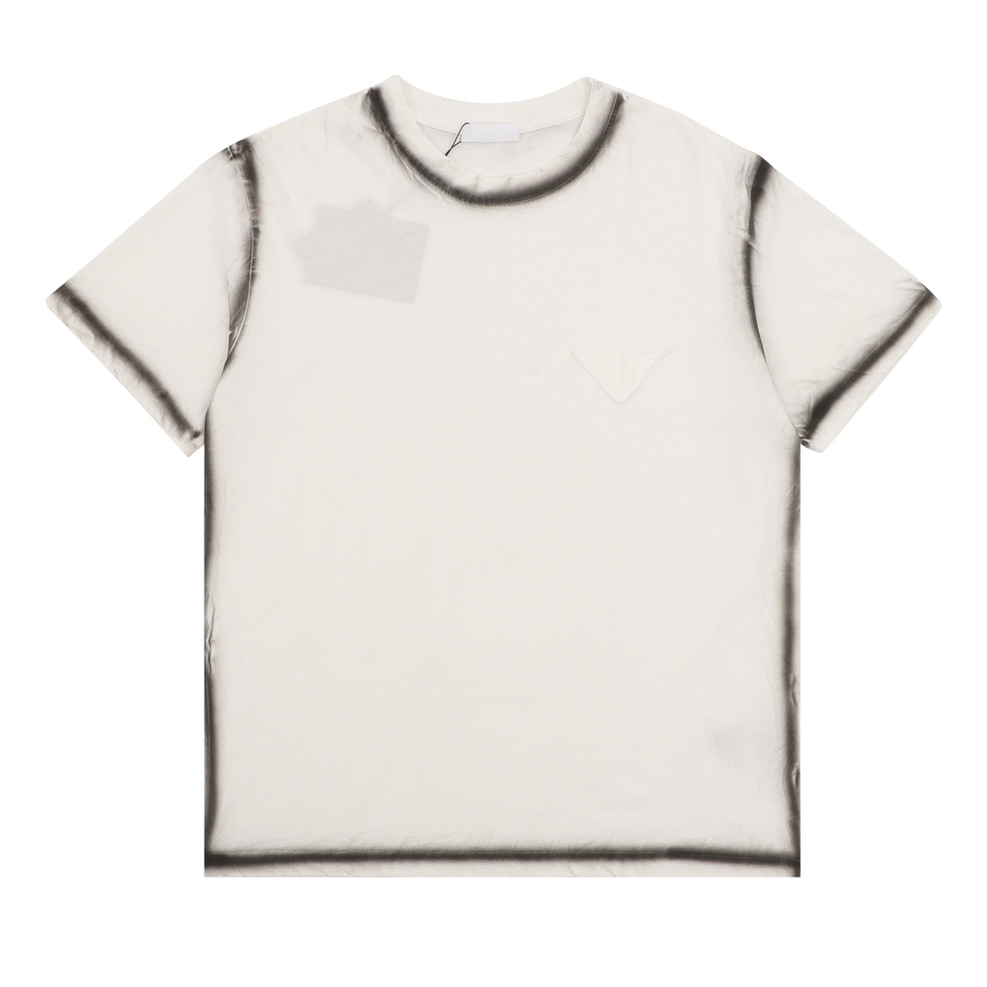 💰100 Prada/普拉达 水洗贴布三角标短袖T恤 Size:S-L