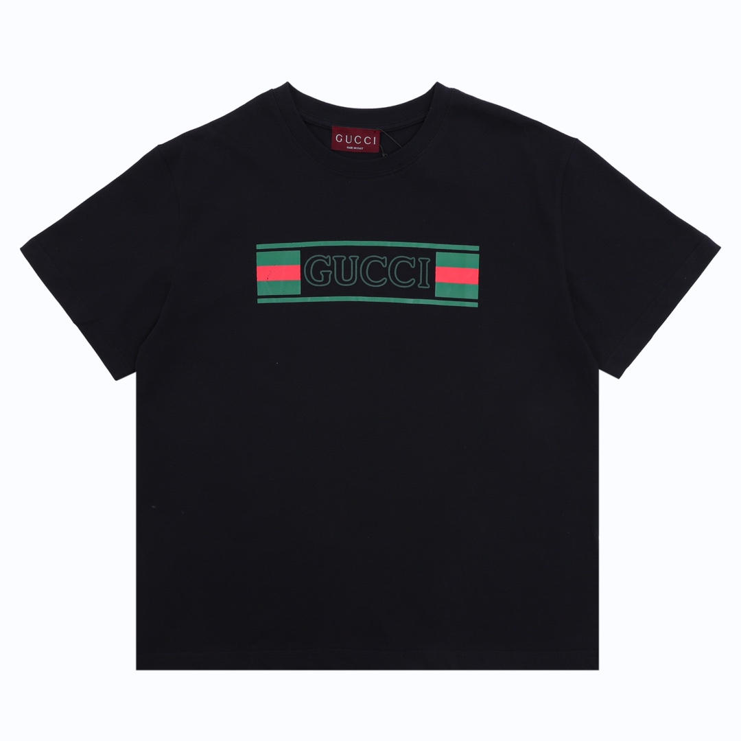 💰90 GUCCI/古驰 新款红绿腰带印花圆领T恤 size:XS-L