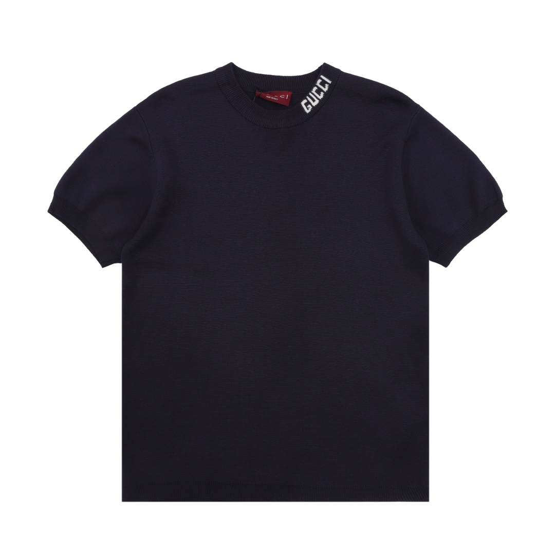 GUCCI/古驰 领口字母毛织短袖