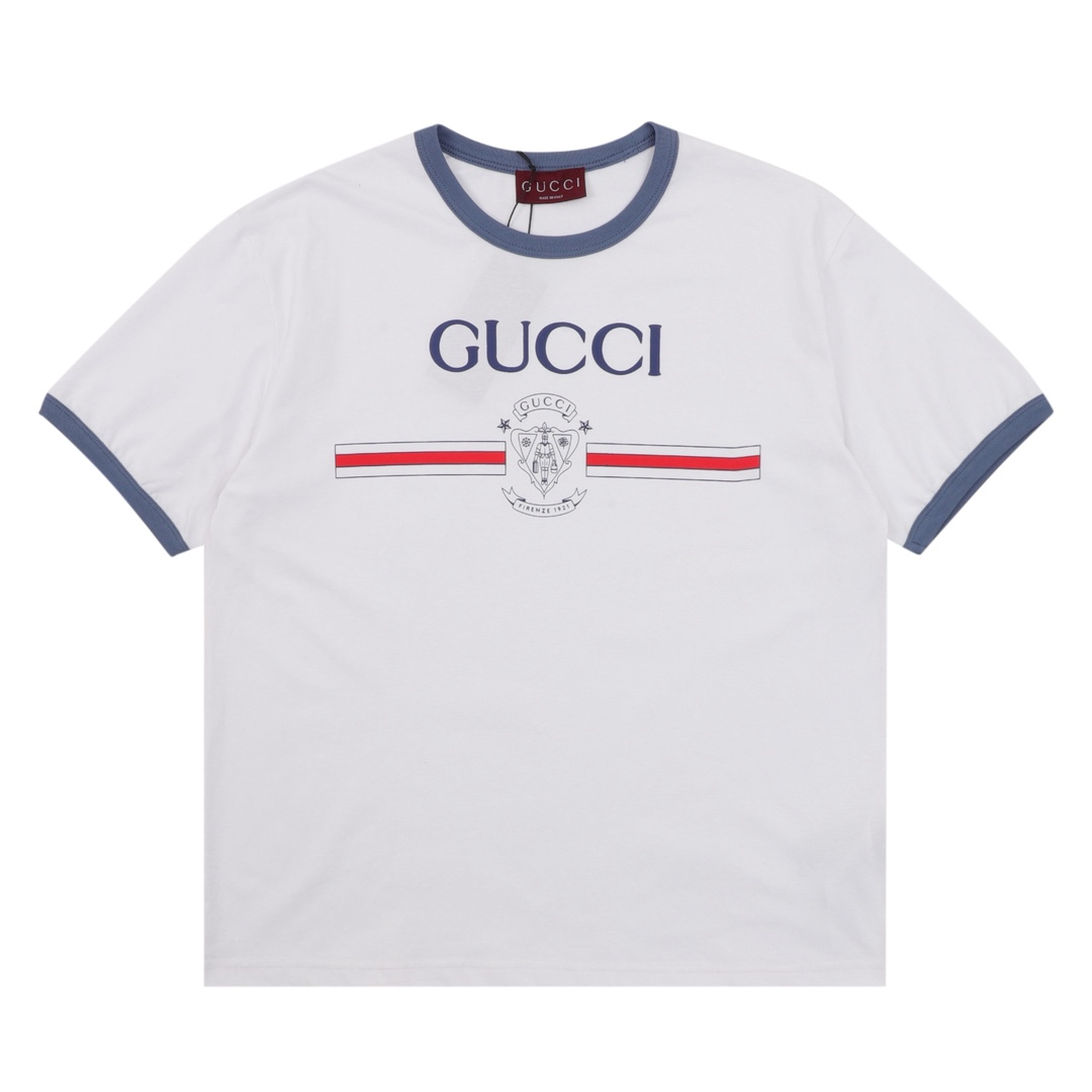 💰90 GUCCI/古驰 新款拼色印花圆领T恤 size:XS-L