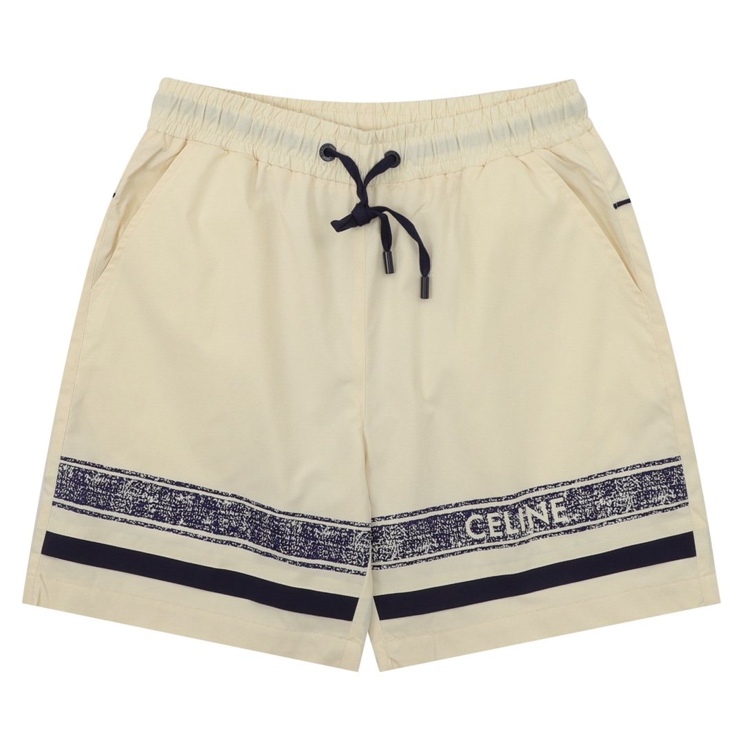 💰120 CELINE/赛琳 条纹织带印花字母短裤 Size:XS-L