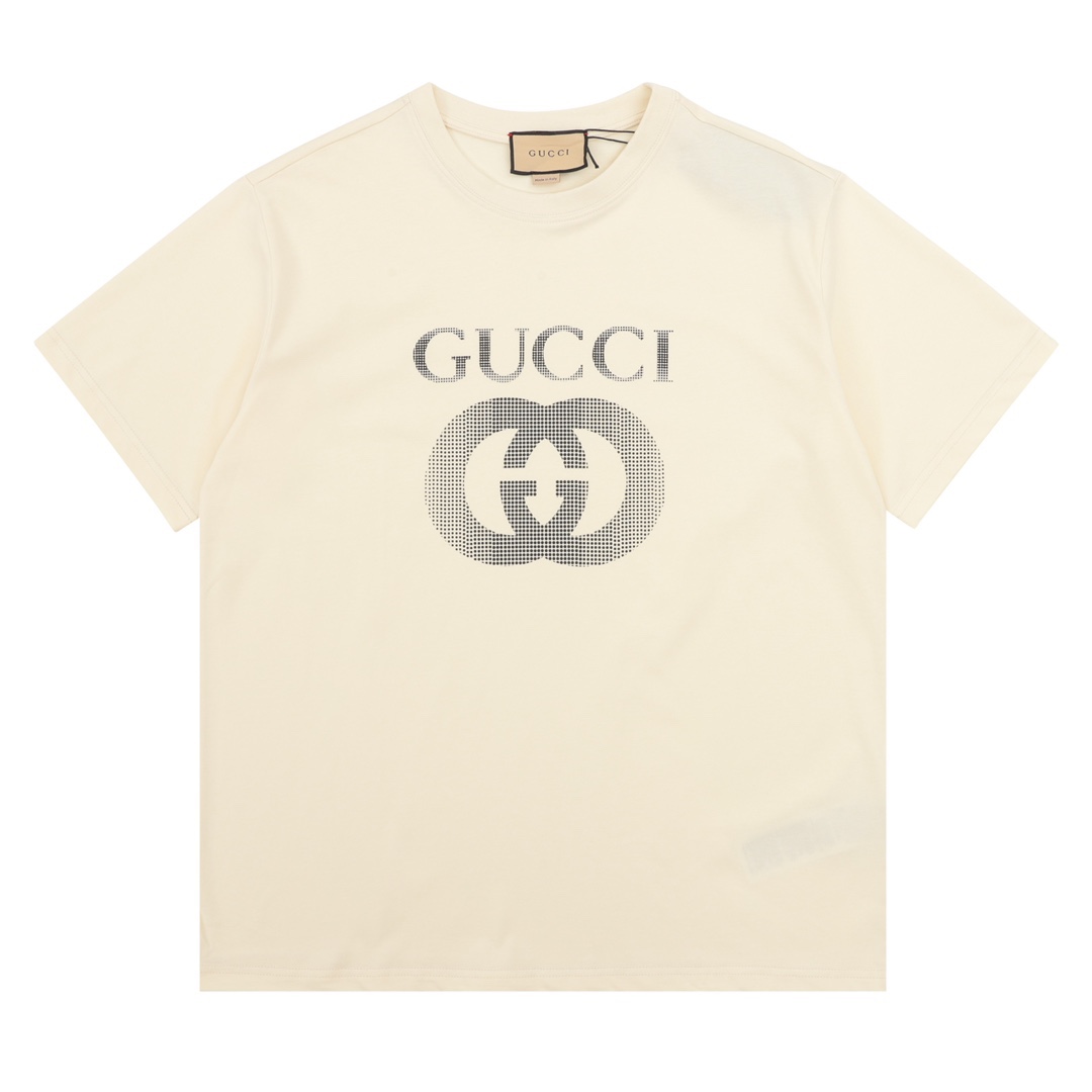 💰70 GUCCI/古驰 双GG印花情侣款短袖T恤 size:S-L