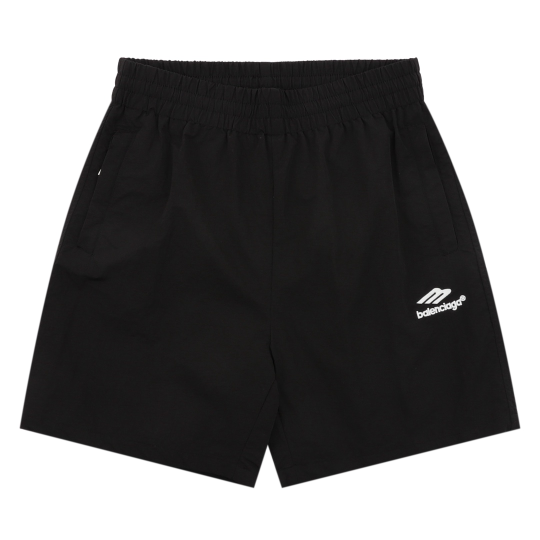 BALENCIAGA/巴黎世家 3M字母小标刺绣短裤 黑色