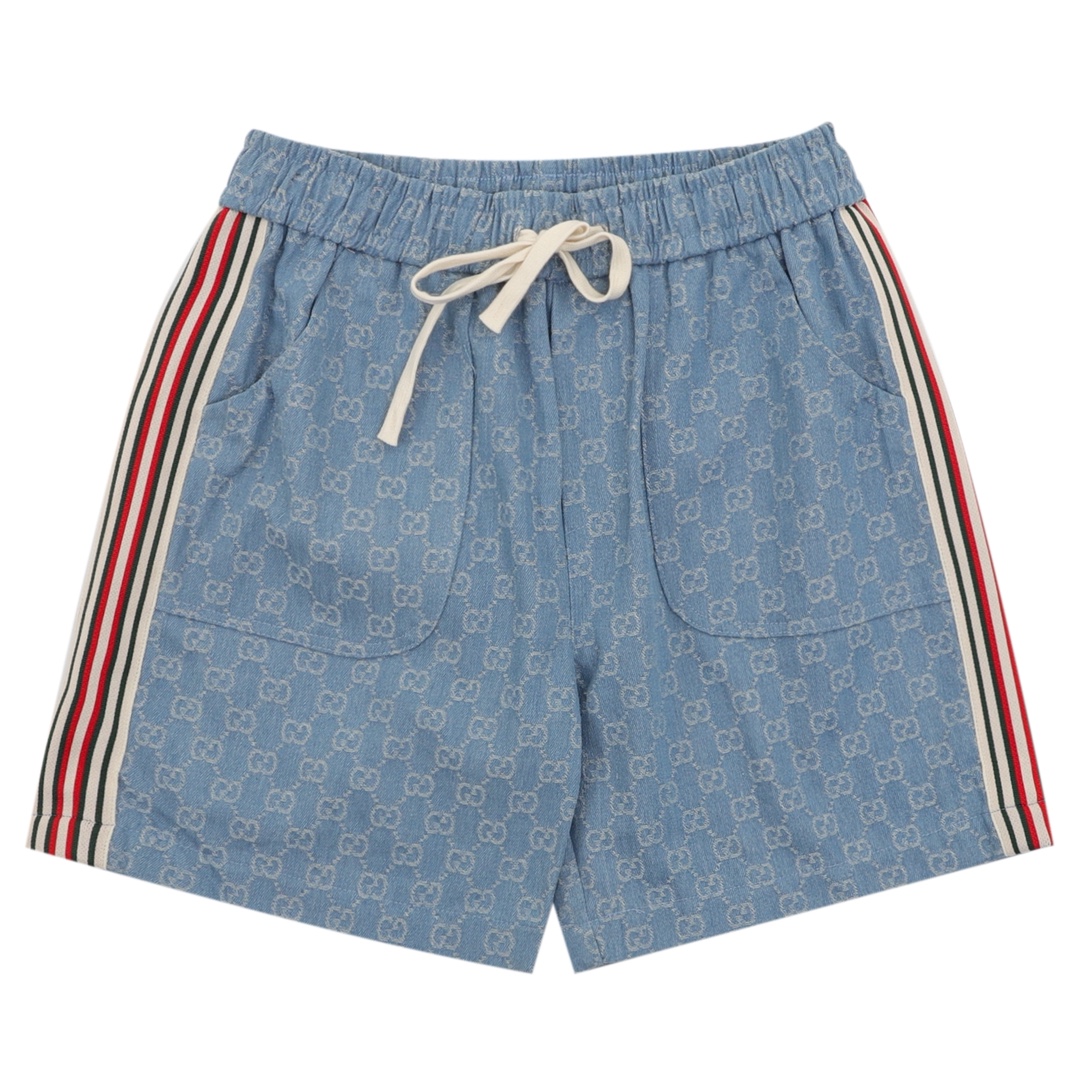 💰120 GUCCI/古驰 GG满印老花织带短裤 Size:XS-L