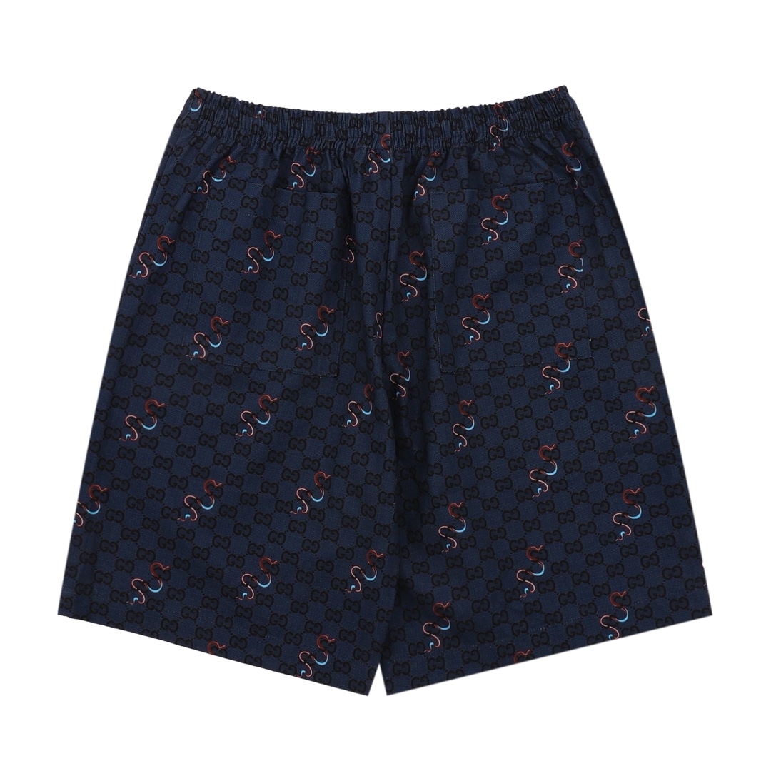 💰140 Gucc/古驰 蛇年限定蛇形印花短裤 尺码:XS-L