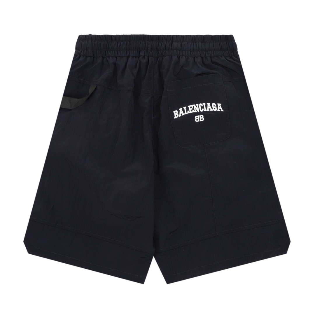 BALENCIAGA/巴黎世家 金属贴片徽标字母刺绣短裤 深蓝色-Chinese UA Cheap High Quatity Brand Clothes Bags handbags Sneakers wholesale wholesaler seller from China Factory suppliers Fashion Clothing Shoes best Quality Beautiful Price BALENCIAGA/巴黎世家 金属贴片徽标字母刺绣短裤 深蓝色