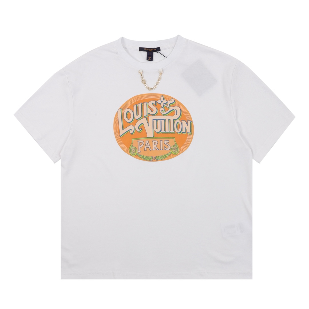 LOUIS VUITTON 25ss链条飞行印章短袖T恤