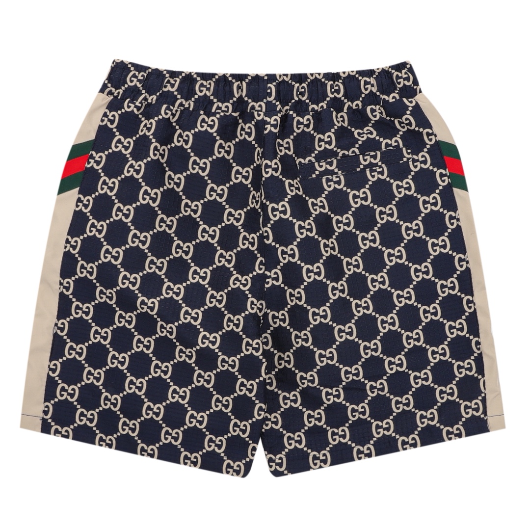 💰140
GUCCI/古驰 蓝色双GG提抽绳松紧腰短裤
Size：XS-L
