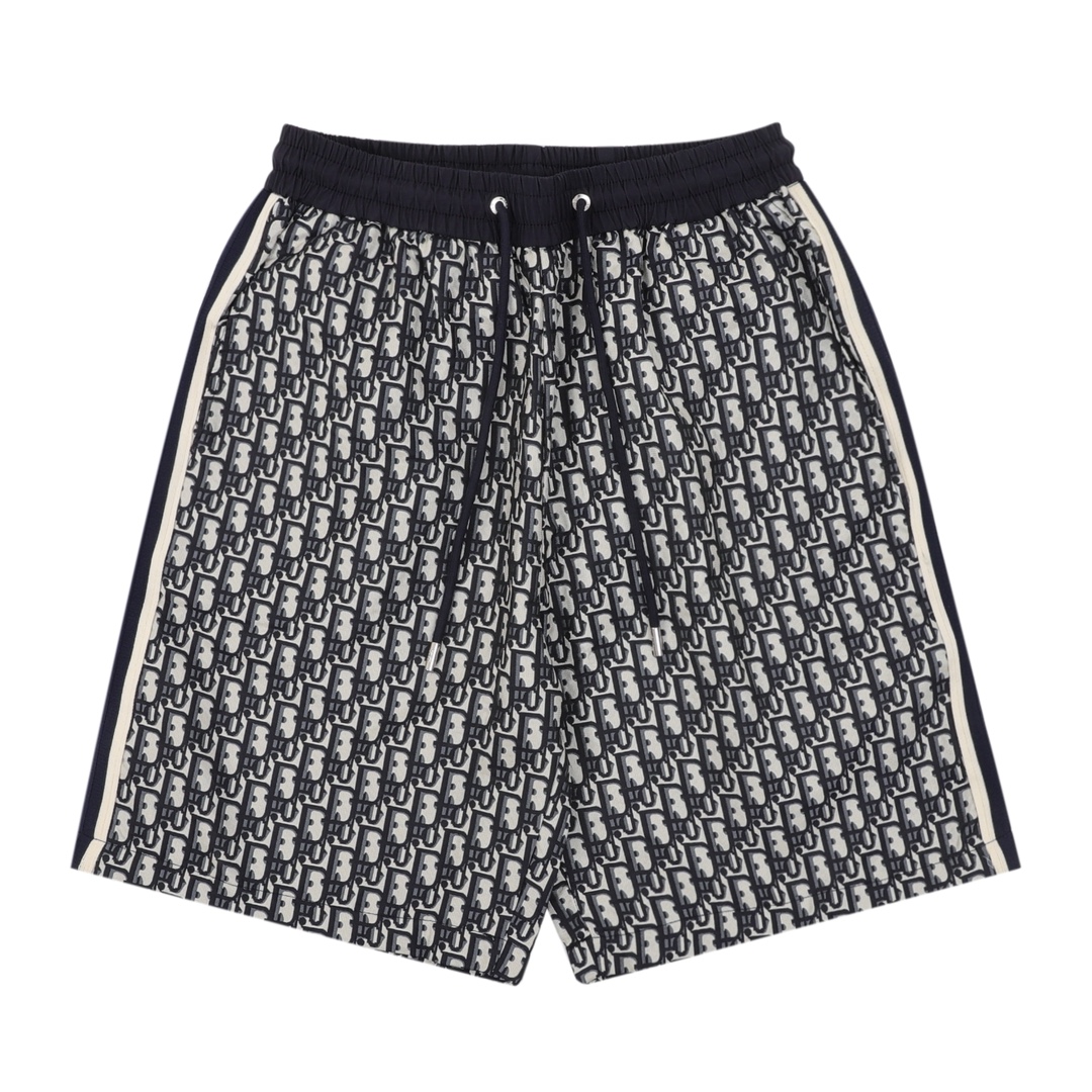 💰130 DIOR/迪奥 经典老花藏蓝色提花休闲短裤 size:XS-L