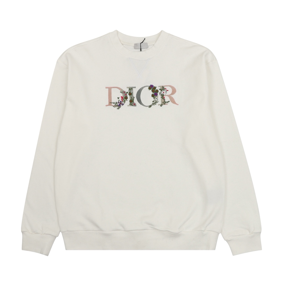 💰150 DIOR/迪奥 渐变花卉字母刺绣圆领卫衣 Size:XS-L