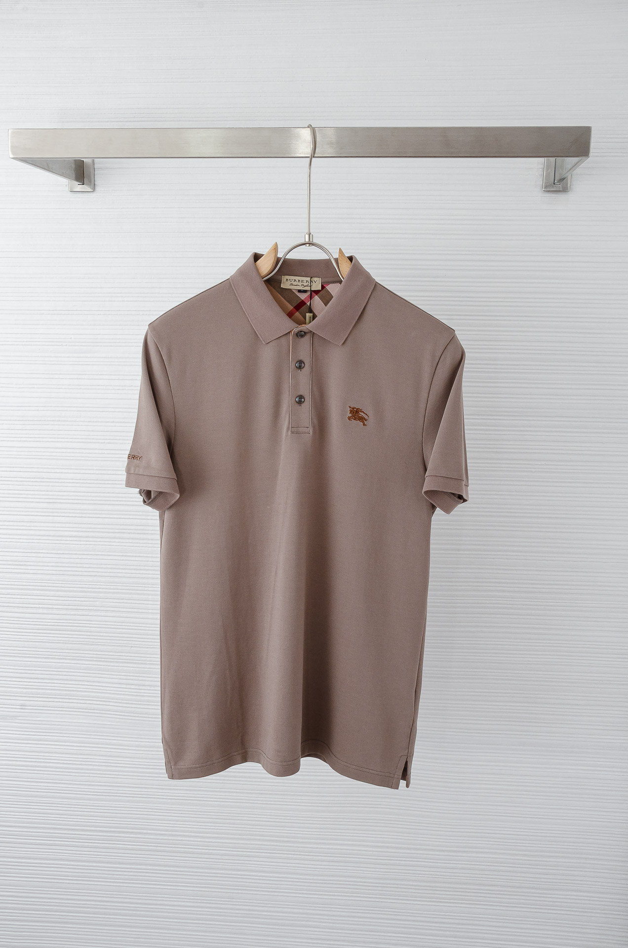 BUR# BE.RRY 巴宝莉 2025//男士商务休闲纯色翻领短袖POLO衫#客供进口100%珠地棉面