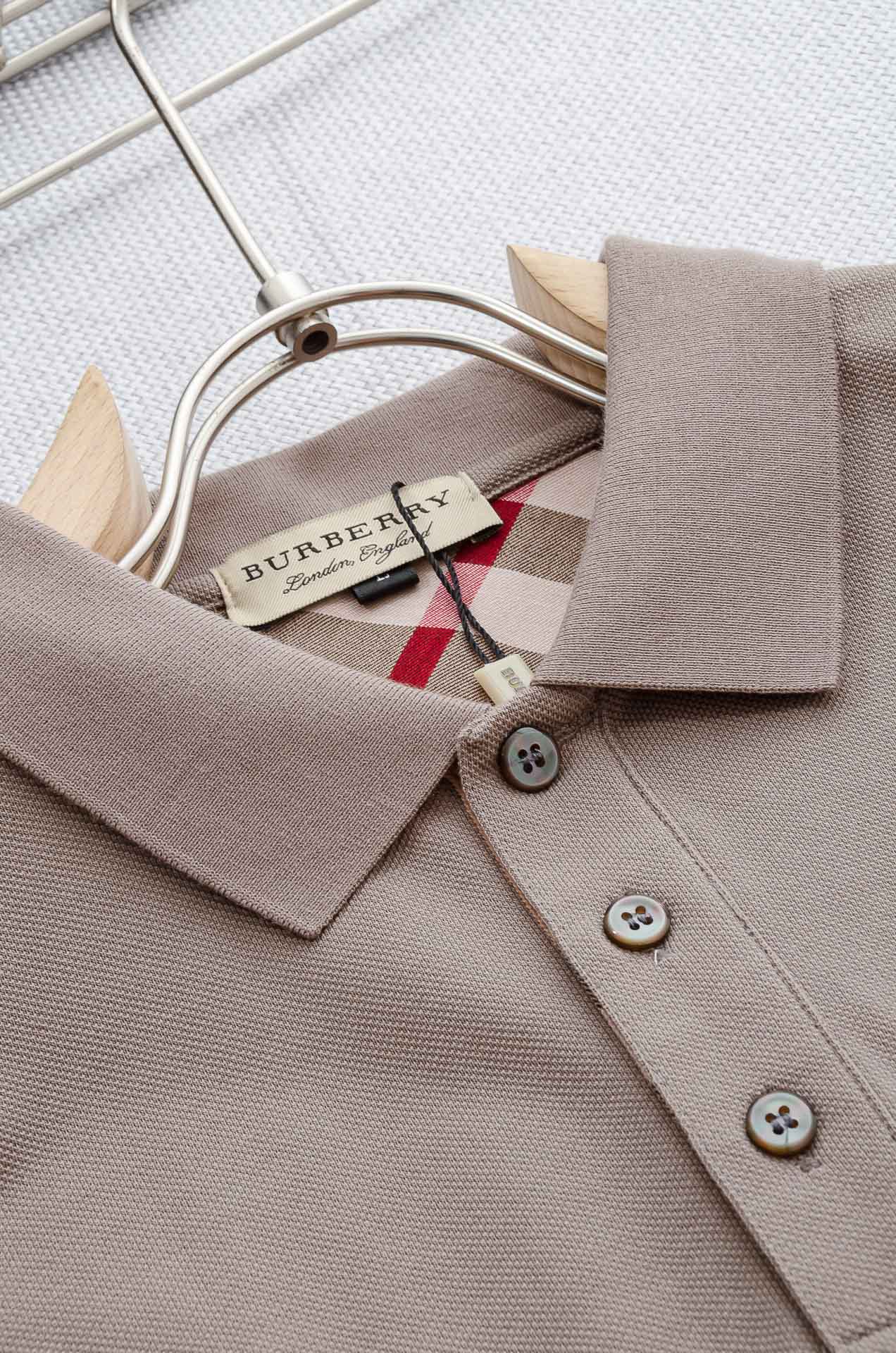 BUR# BE.RRY 巴宝莉 2025//男士商务休闲纯色翻领短袖POLO衫#客供进口100%珠地棉面