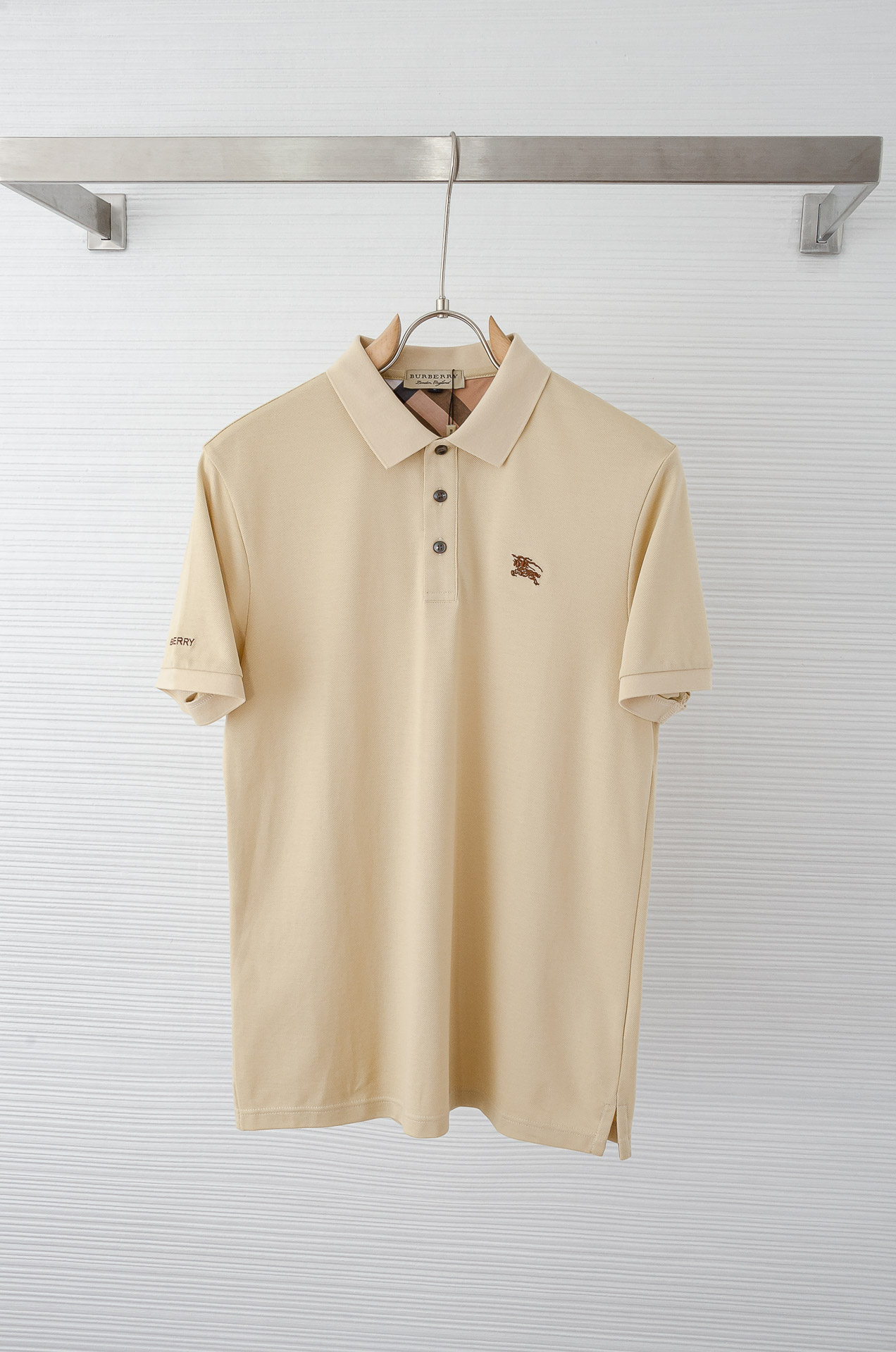 BUR# BE.RRY 巴宝莉 2025//男士商务休闲纯色翻领短袖POLO衫#客供进口100%珠地棉面