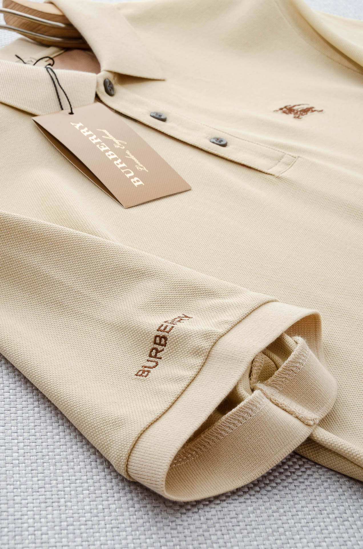 BUR# BE.RRY 巴宝莉 2025//男士商务休闲纯色翻领短袖POLO衫#客供进口100%珠地棉面