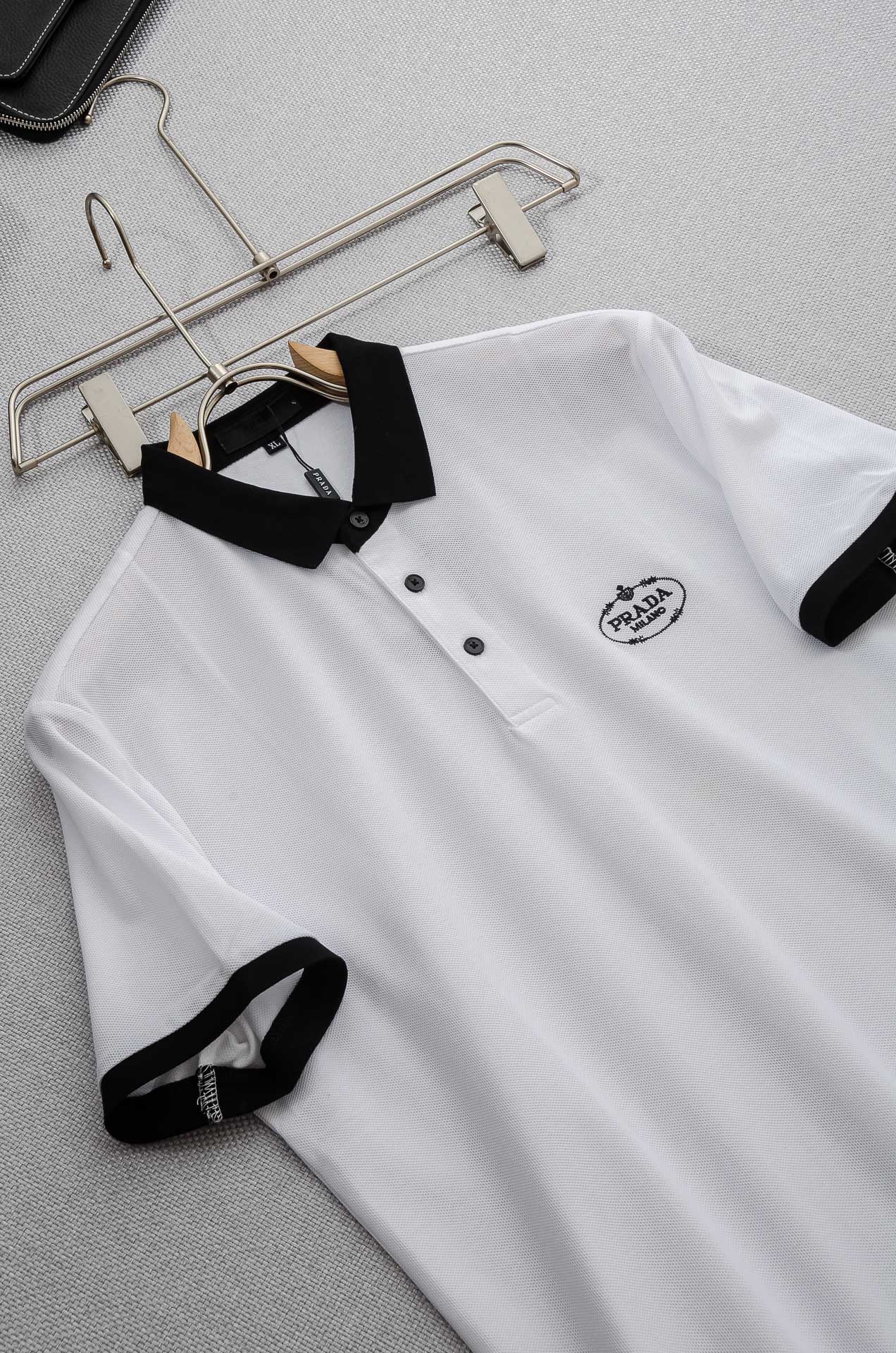 PR# ADA 普拉达2025//男士商务休闲纯色翻领短袖POLO衫#客供进口100%珠地棉面料，甄选上