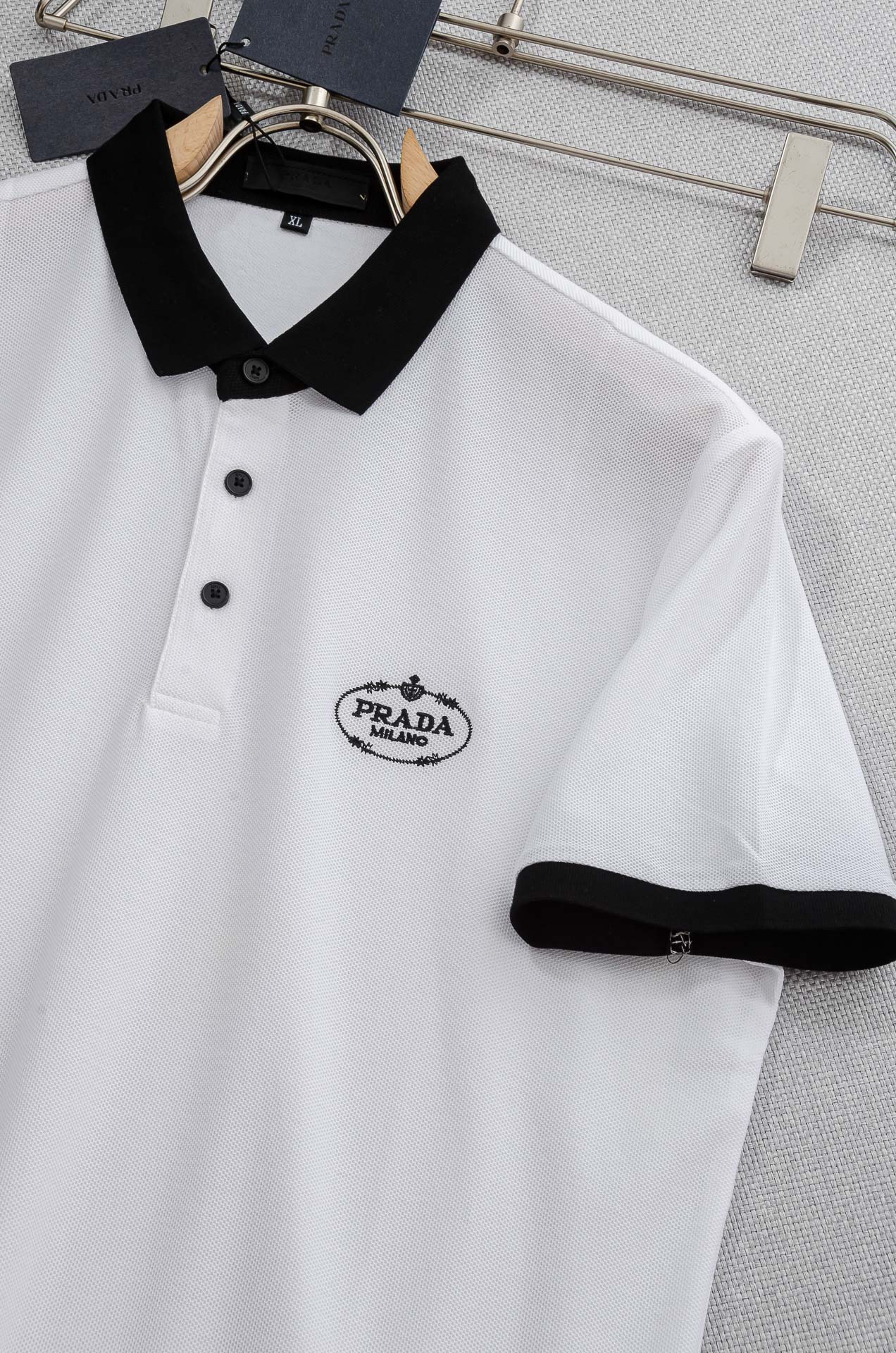 PR# ADA 普拉达2025//男士商务休闲纯色翻领短袖POLO衫#客供进口100%珠地棉面料，甄选上
