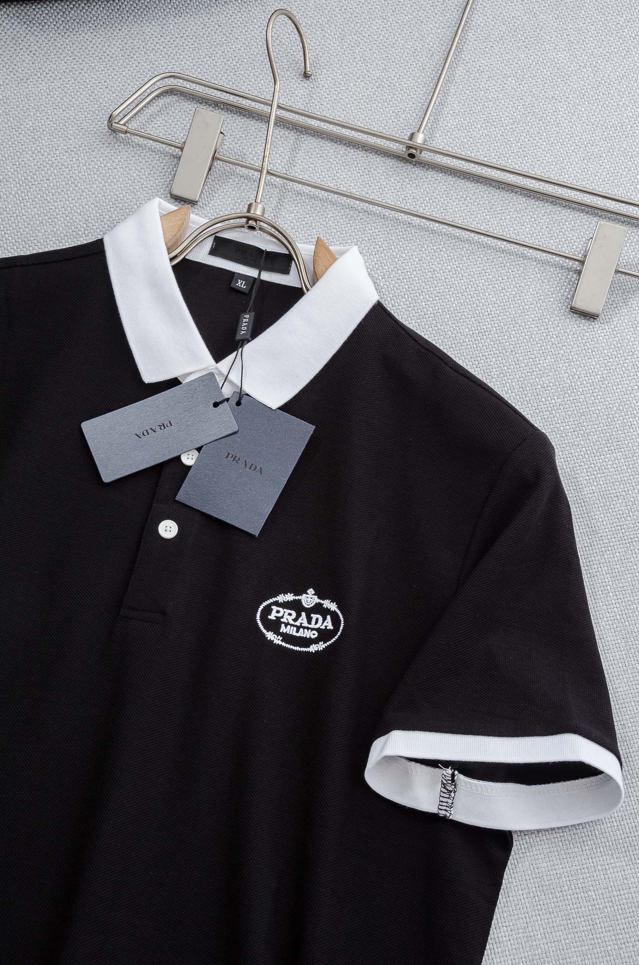 PR# ADA 普拉达2025//男士商务休闲纯色翻领短袖POLO衫#客供进口100%珠地棉面料，甄选上