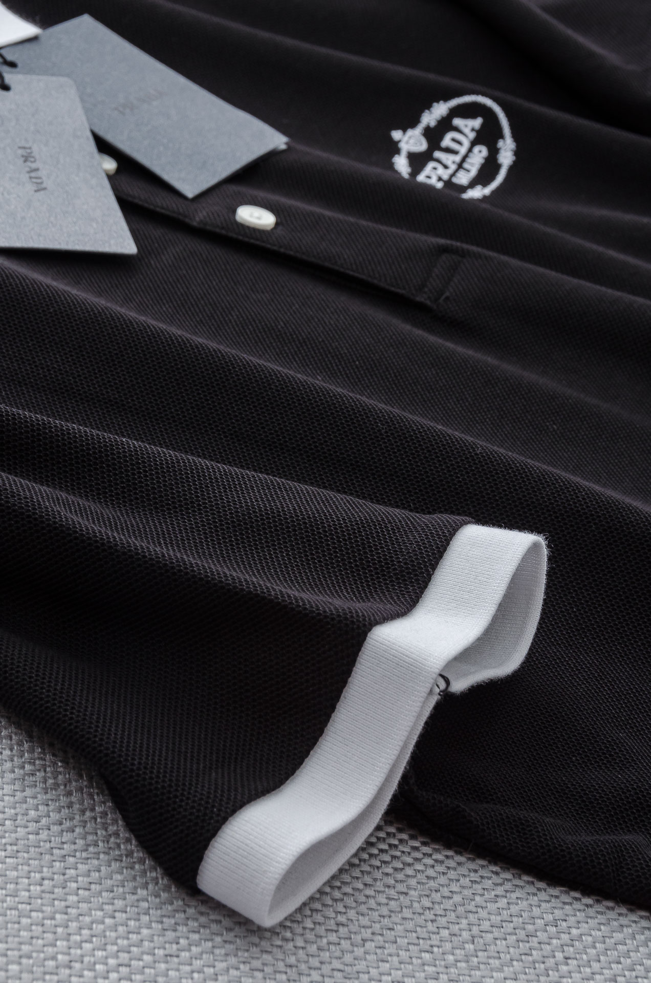 PR# ADA 普拉达2025//男士商务休闲纯色翻领短袖POLO衫#客供进口100%珠地棉面料，甄选上