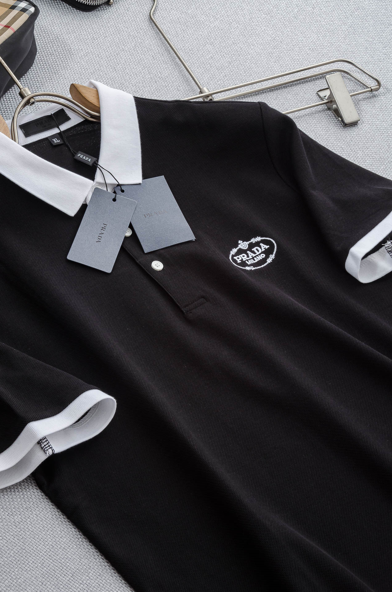PR# ADA 普拉达2025//男士商务休闲纯色翻领短袖POLO衫#客供进口100%珠地棉面料，甄选上