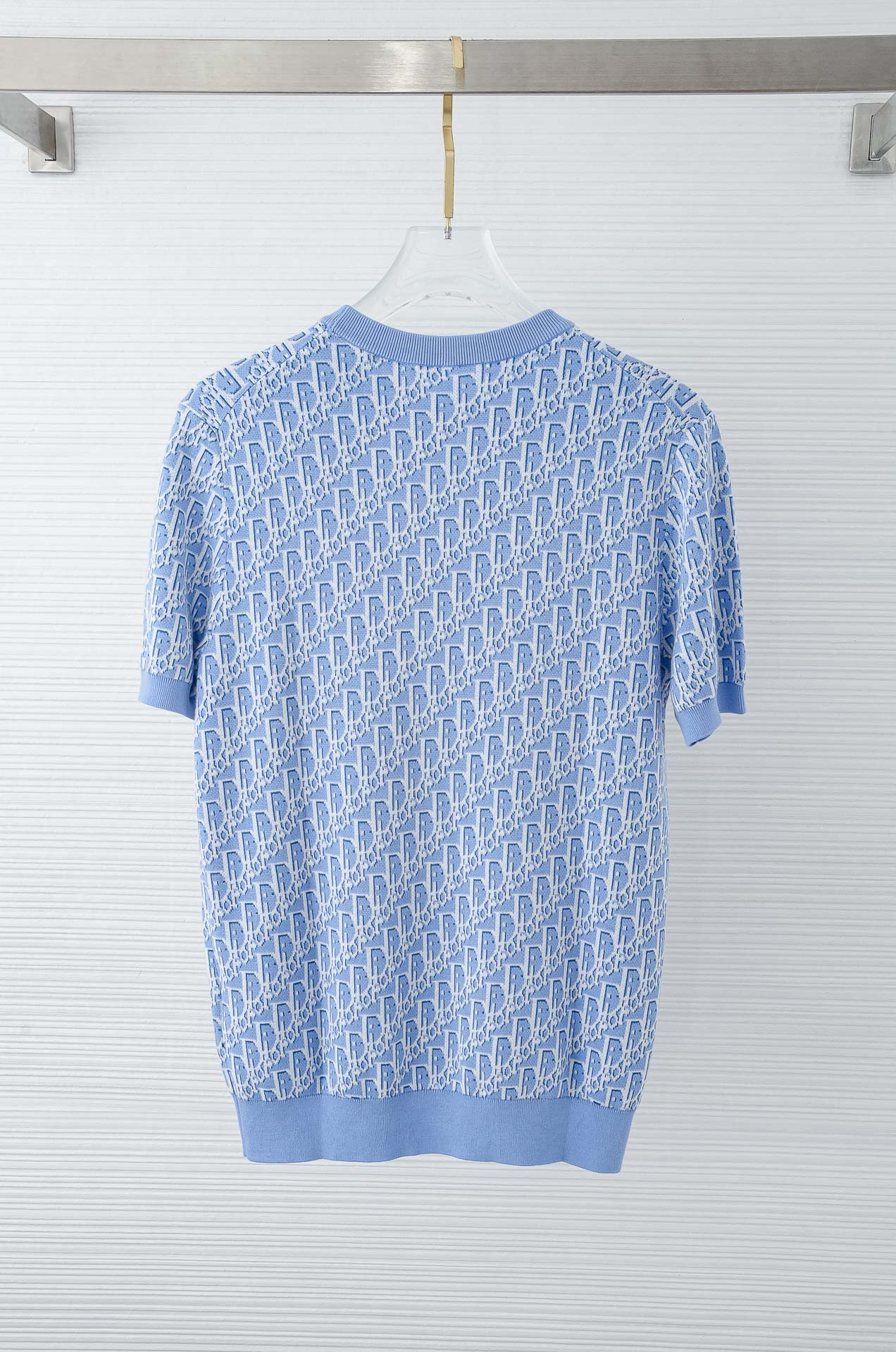 Di#or 迪奥2025SS横机织法100%长绒棉面料舒适透气如婴儿肌肤般男士圆领针织短袖T恤衫#贸易公