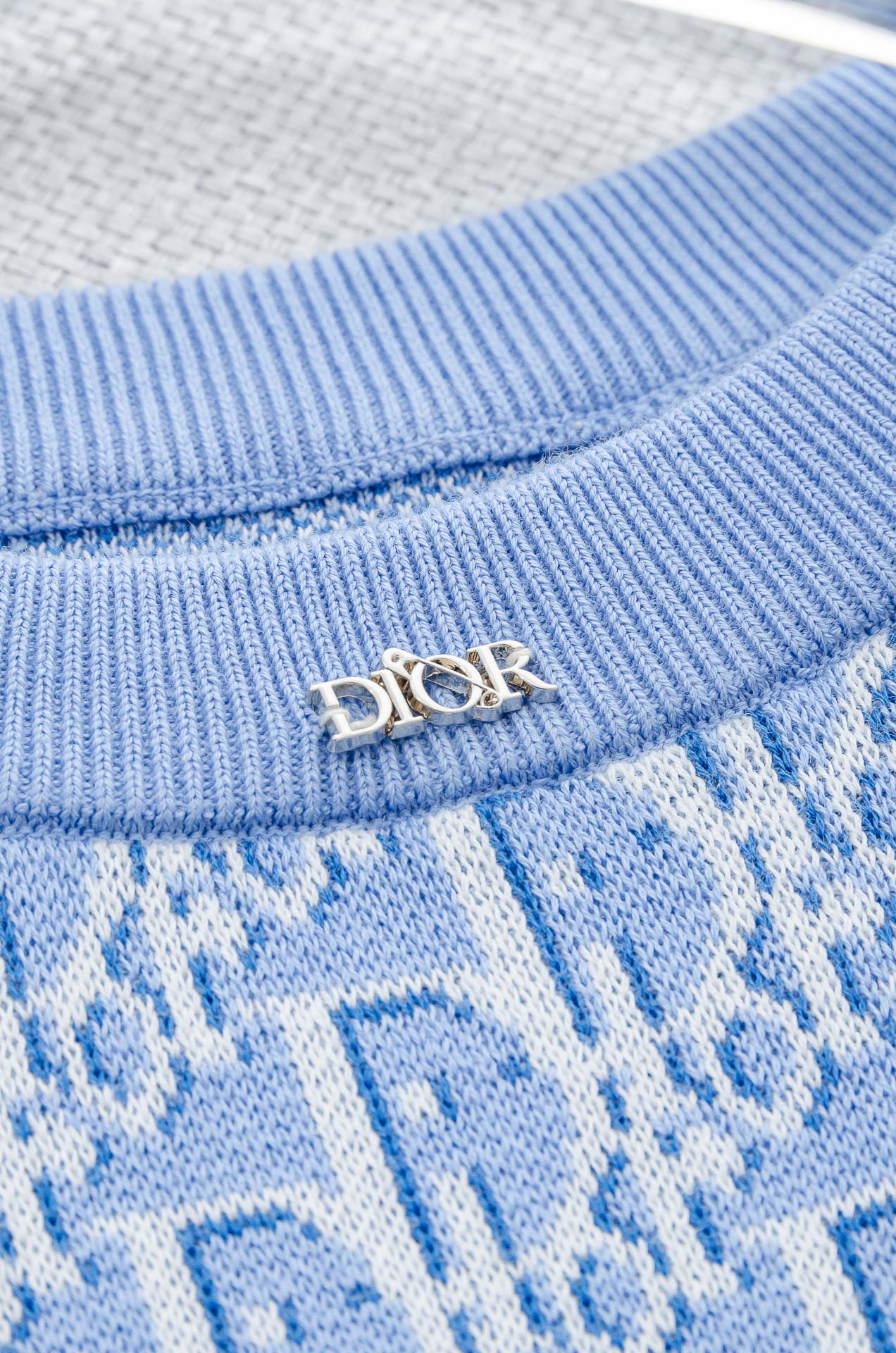 Di#or 迪奥2025SS横机织法100%长绒棉面料舒适透气如婴儿肌肤般男士圆领针织短袖T恤衫#贸易公