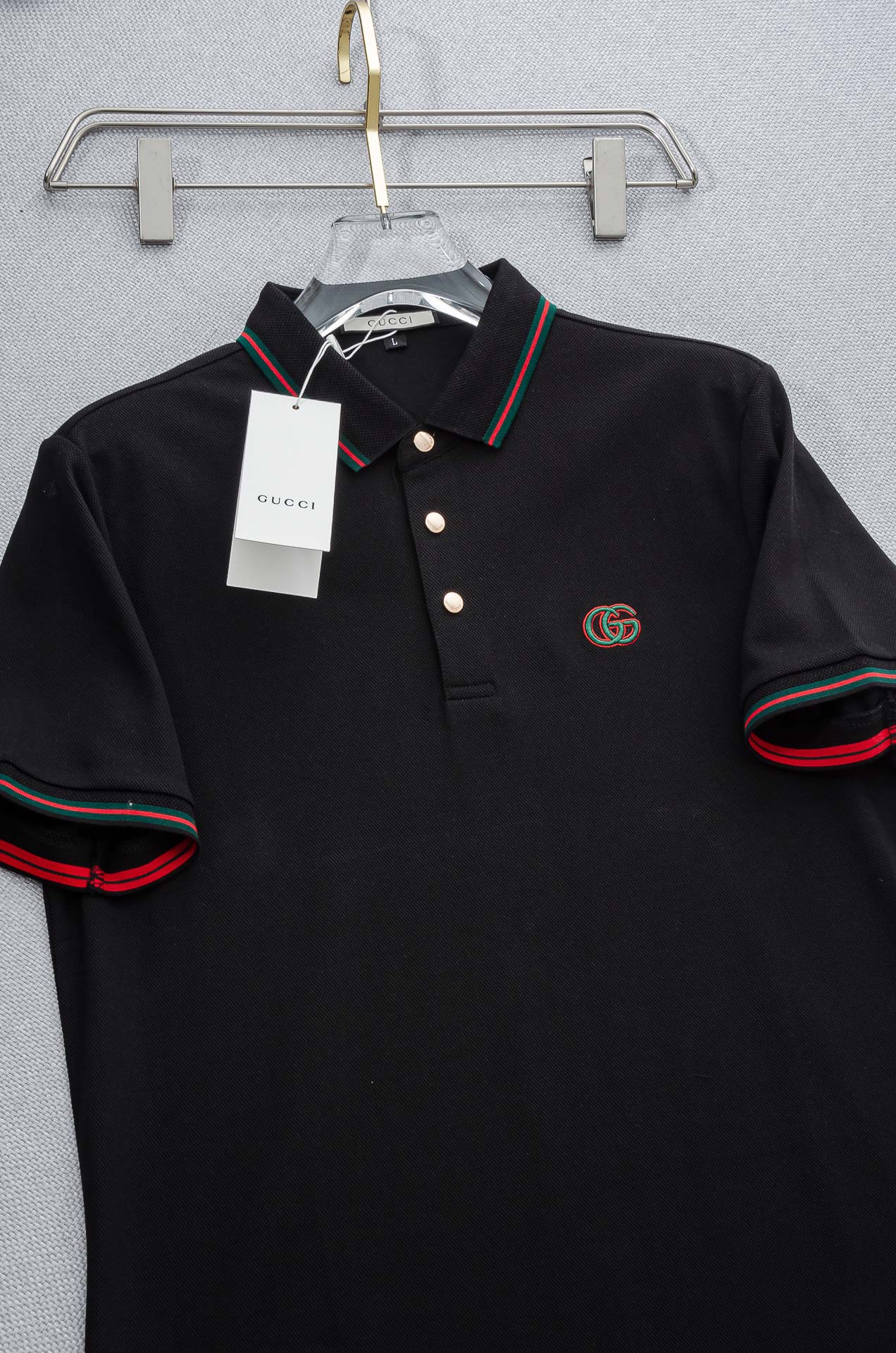 Gu# cci 古驰2025//男士商务休闲纯色翻领短袖POLO衫#客供进口100%珠地棉面料，甄选上等